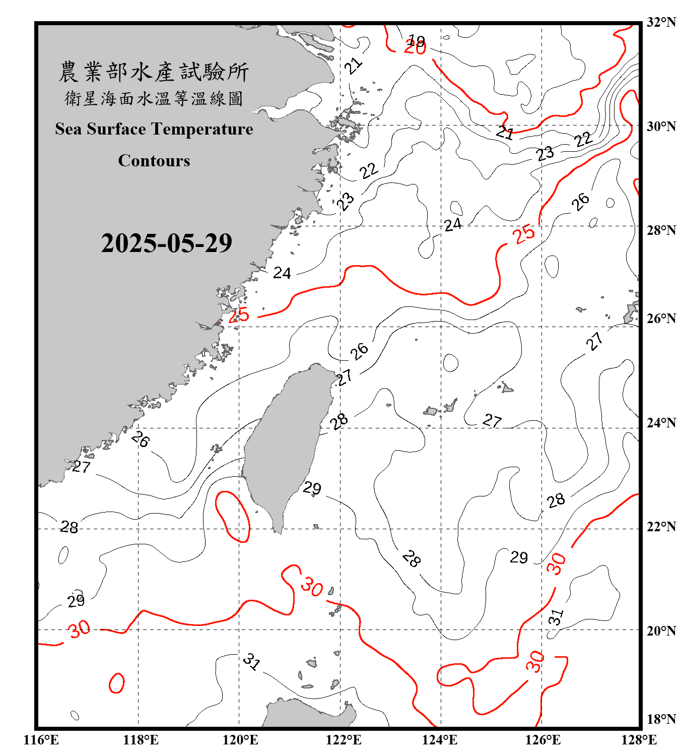 domain-taiwan_20250529090000-JPL-L4_GHRSST-SSTfnd-MUR-GLOB-v02.0-fv04.1.nc_contour_only