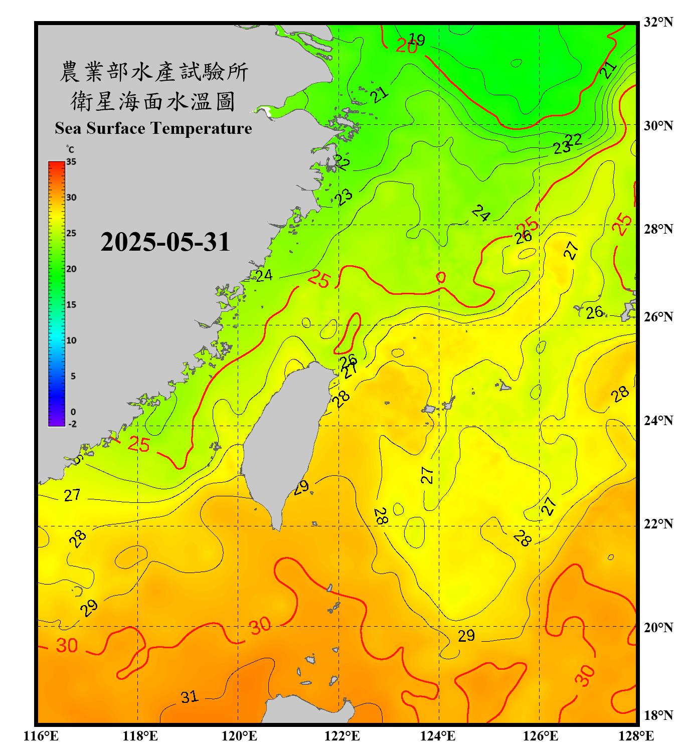 domain-taiwan_20250531090000-JPL-L4_GHRSST-SSTfnd-MUR-GLOB-v02.0-fv04.1.nc_contour