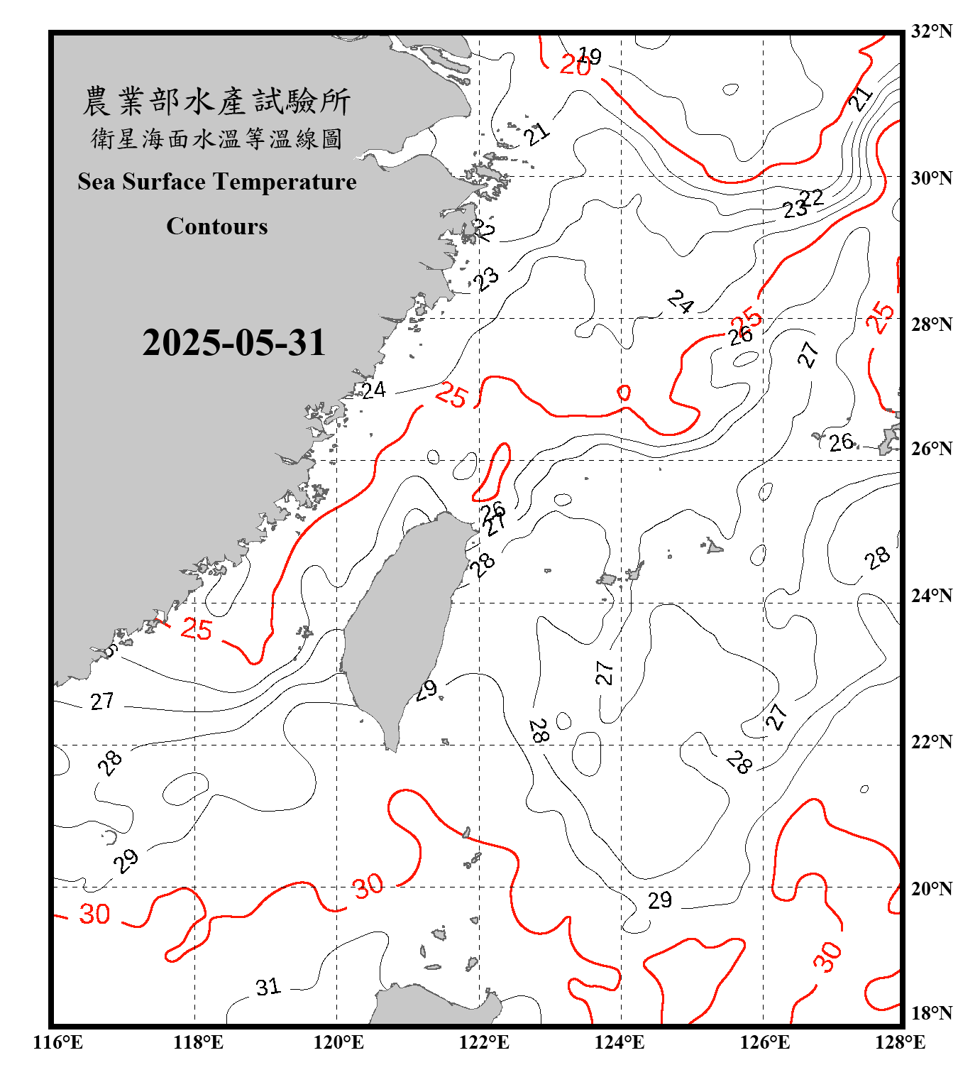 domain-taiwan_20250531090000-JPL-L4_GHRSST-SSTfnd-MUR-GLOB-v02.0-fv04.1.nc_contour_only