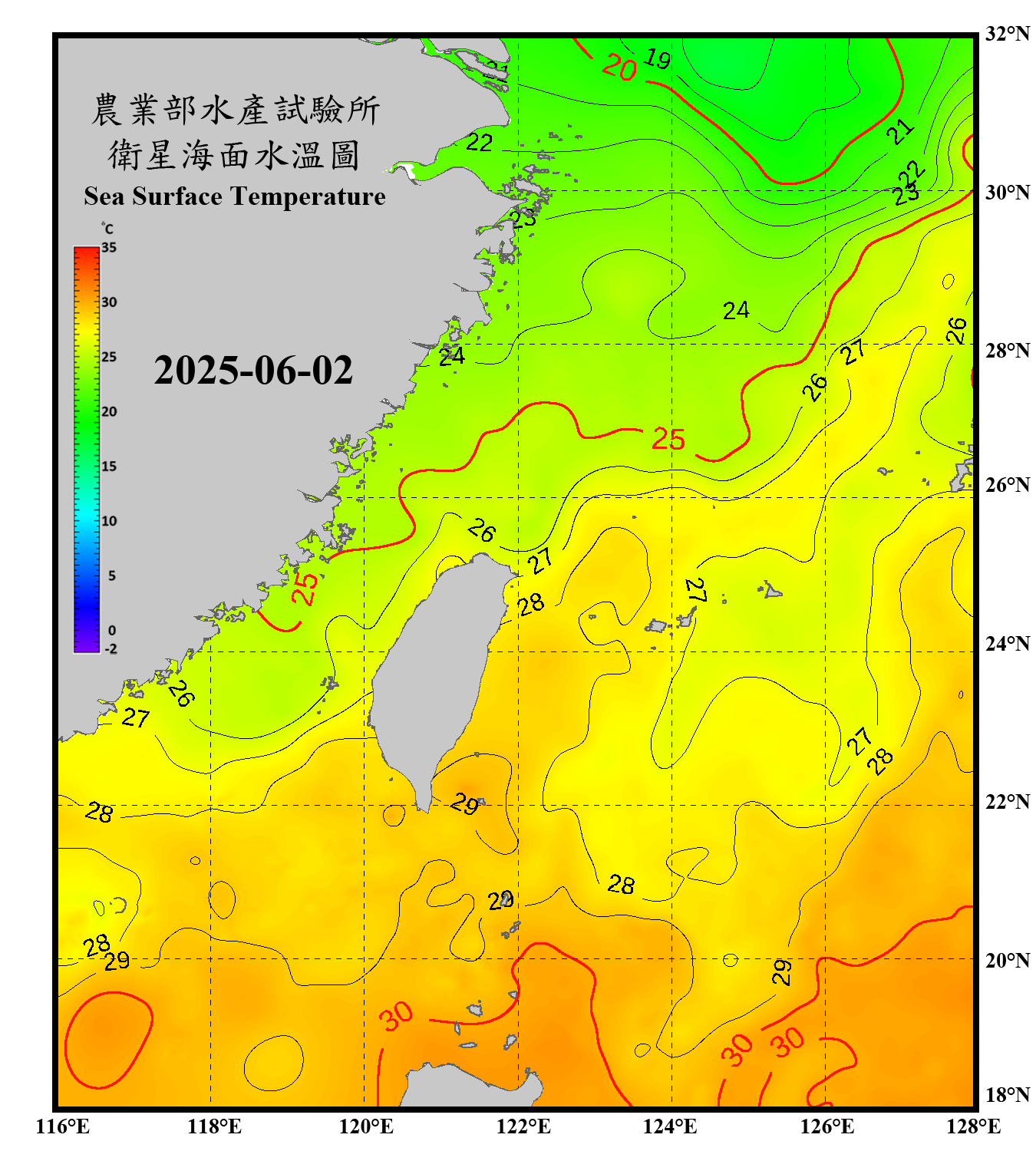 domain-taiwan_20250602090000-JPL-L4_GHRSST-SSTfnd-MUR-GLOB-v02.0-fv04.1.nc_contour