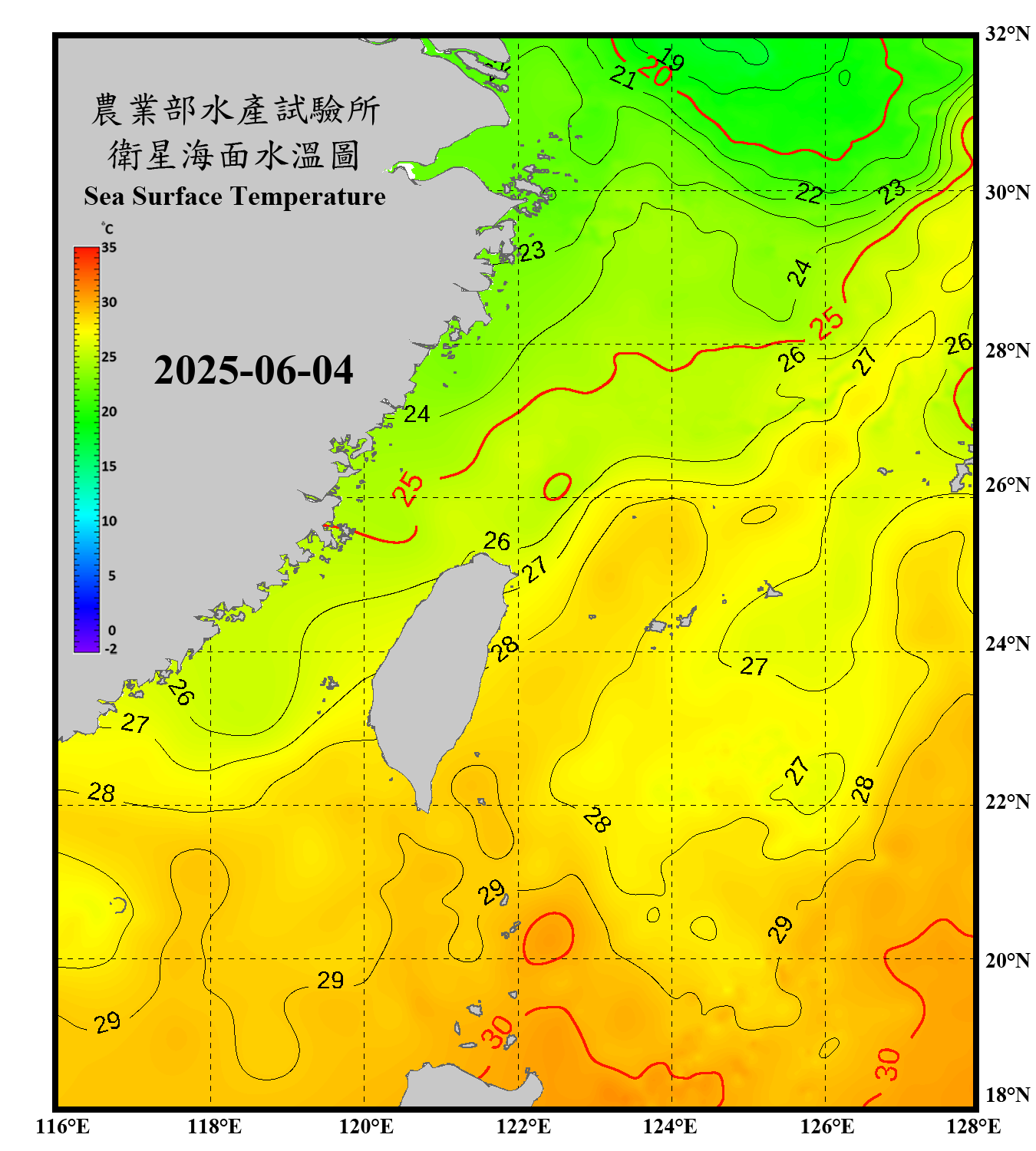 domain-taiwan_20250604090000-JPL-L4_GHRSST-SSTfnd-MUR-GLOB-v02.0-fv04.1.nc_contour