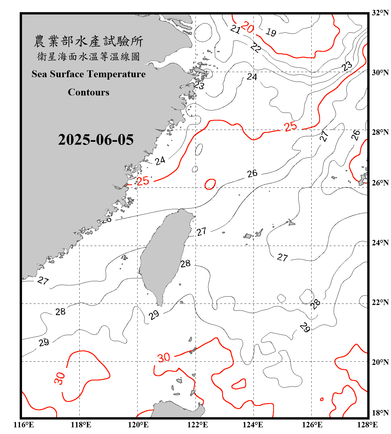 domain-taiwan_20250605090000-JPL-L4_GHRSST-SSTfnd-MUR-GLOB-v02.0-fv04.1.nc_contour_only