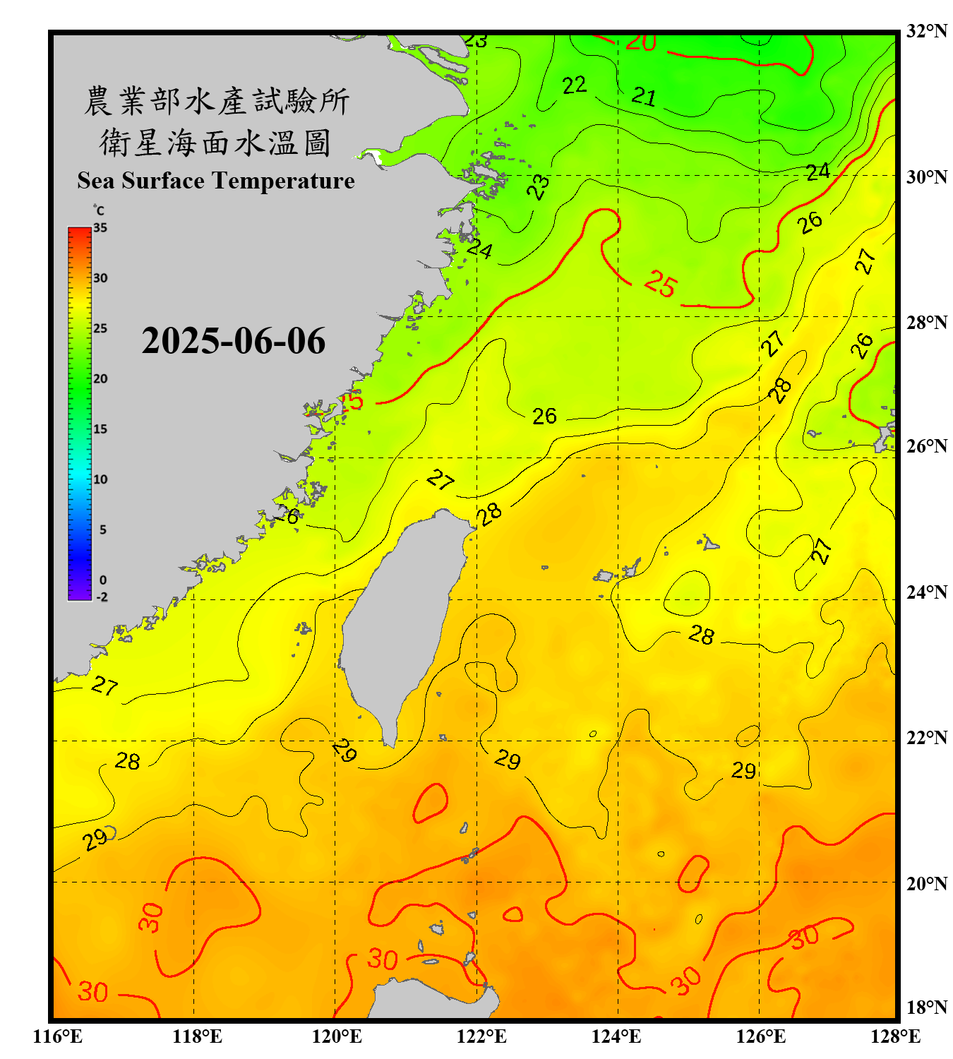 domain-taiwan_20250606090000-JPL-L4_GHRSST-SSTfnd-MUR-GLOB-v02.0-fv04.1.nc_contour