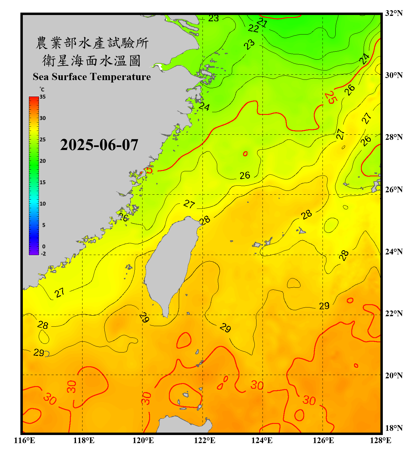 domain-taiwan_20250607090000-JPL-L4_GHRSST-SSTfnd-MUR-GLOB-v02.0-fv04.1.nc_contour