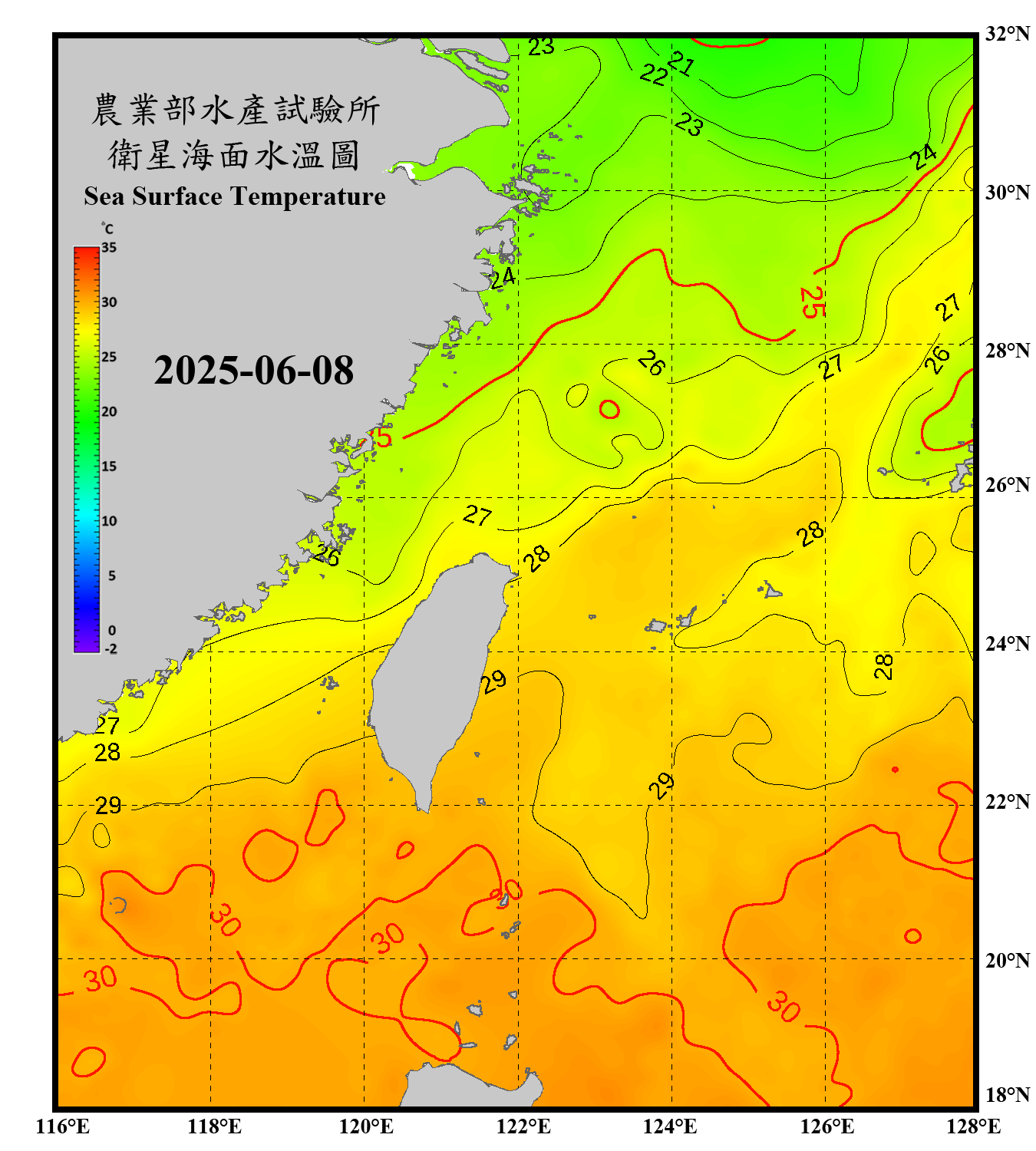 domain-taiwan_20250608090000-JPL-L4_GHRSST-SSTfnd-MUR-GLOB-v02.0-fv04.1.nc_contour