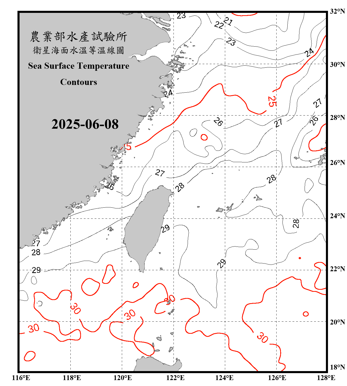 domain-taiwan_20250608090000-JPL-L4_GHRSST-SSTfnd-MUR-GLOB-v02.0-fv04.1.nc_contour_only