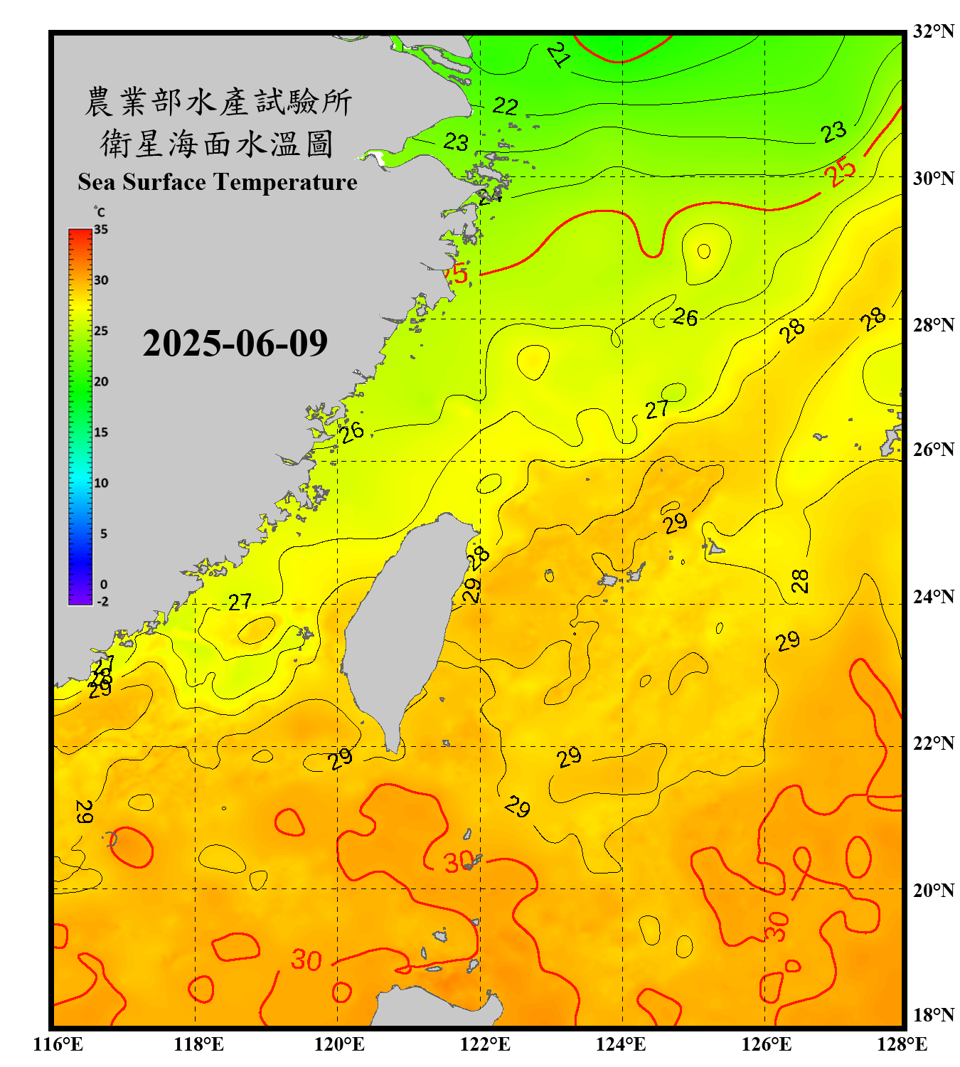 domain-taiwan_20250609090000-JPL-L4_GHRSST-SSTfnd-MUR-GLOB-v02.0-fv04.1.nc_contour