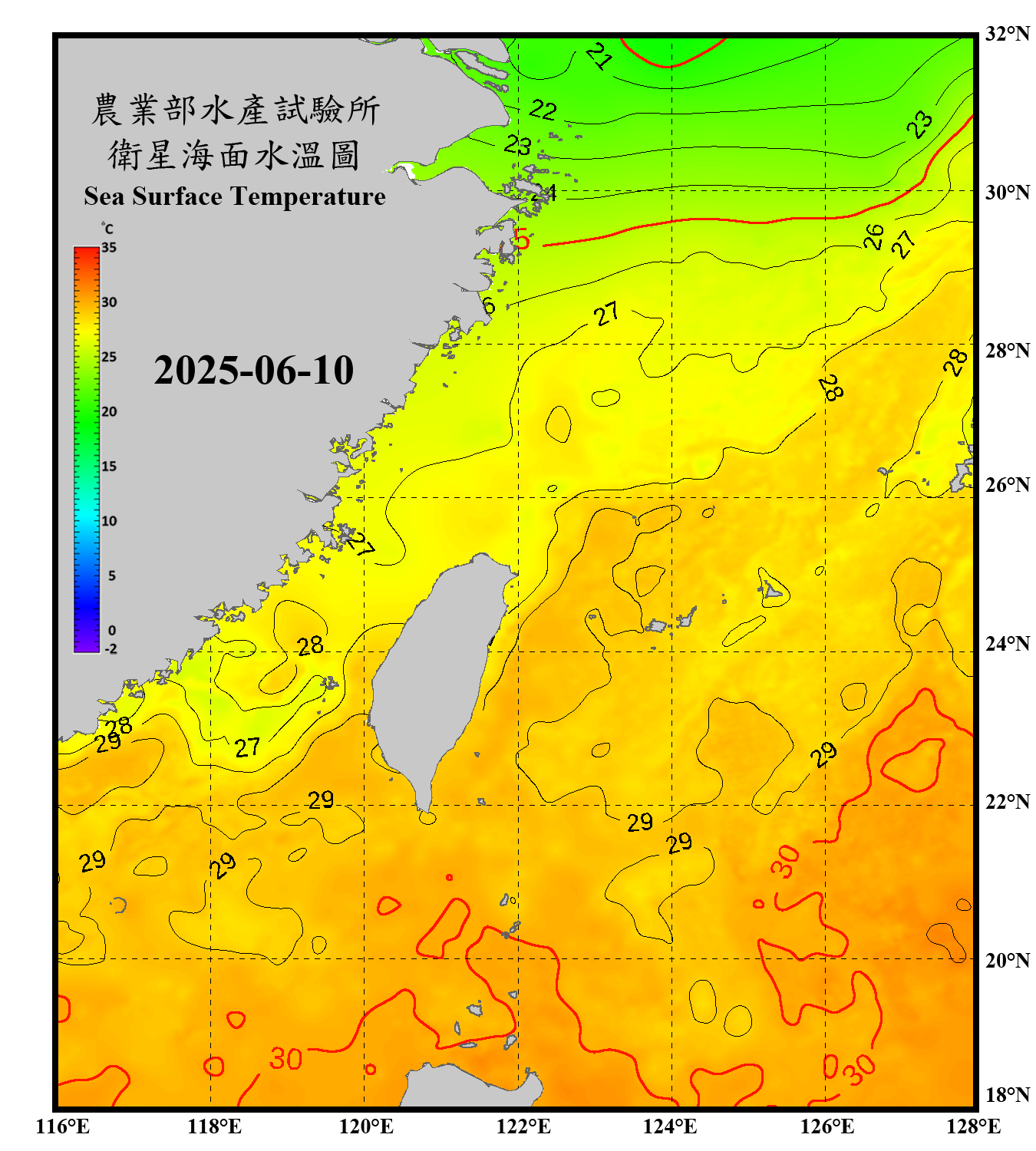 domain-taiwan_20250610090000-JPL-L4_GHRSST-SSTfnd-MUR-GLOB-v02.0-fv04.1.nc_contour