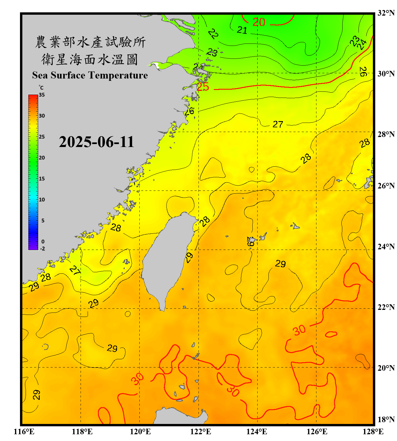 domain-taiwan_20250611090000-JPL-L4_GHRSST-SSTfnd-MUR-GLOB-v02.0-fv04.1.nc_contour