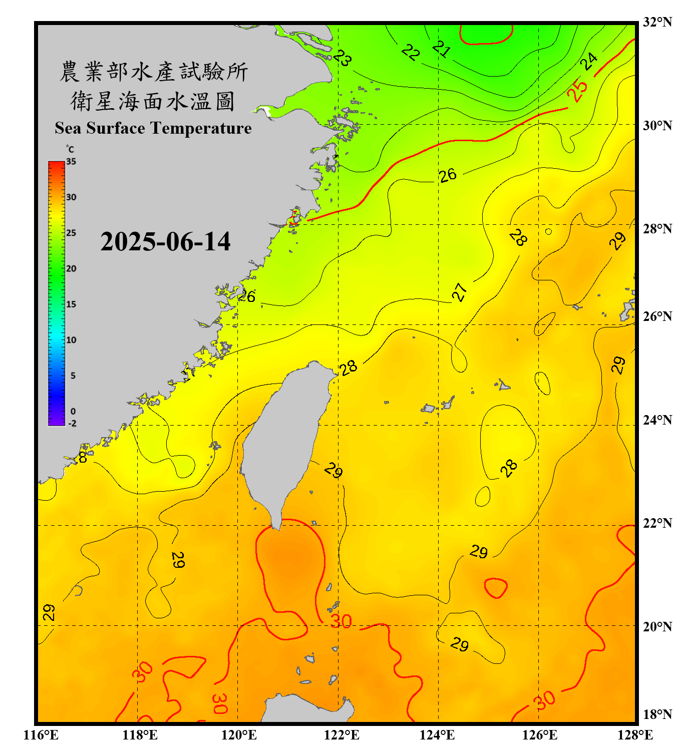 domain-taiwan_20250614090000-JPL-L4_GHRSST-SSTfnd-MUR-GLOB-v02.0-fv04.1.nc_contour