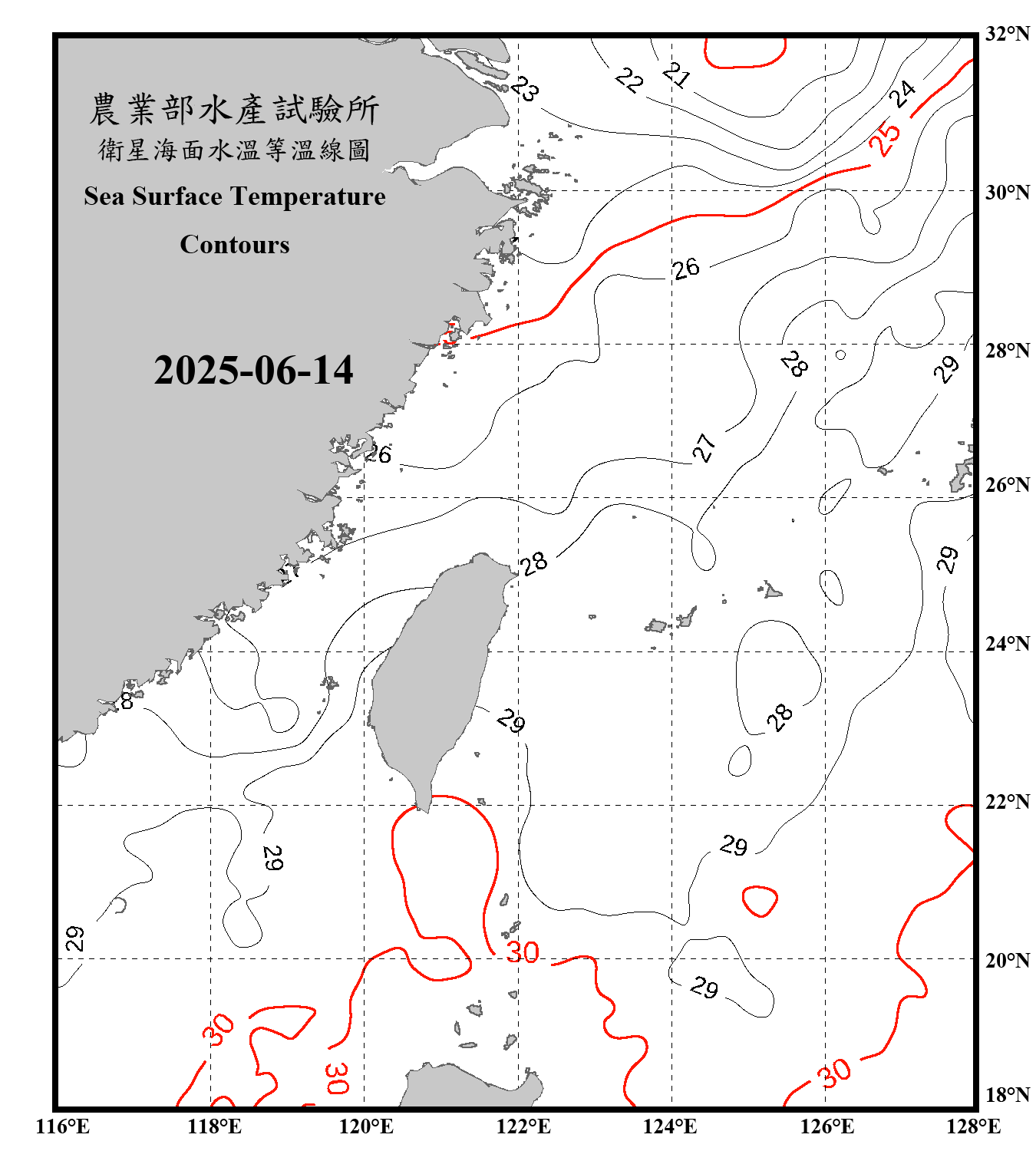 domain-taiwan_20250614090000-JPL-L4_GHRSST-SSTfnd-MUR-GLOB-v02.0-fv04.1.nc_contour_only