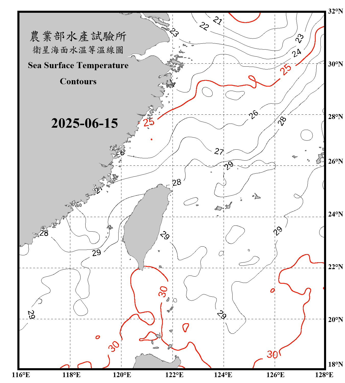 domain-taiwan_20250615090000-JPL-L4_GHRSST-SSTfnd-MUR-GLOB-v02.0-fv04.1.nc_contour_only