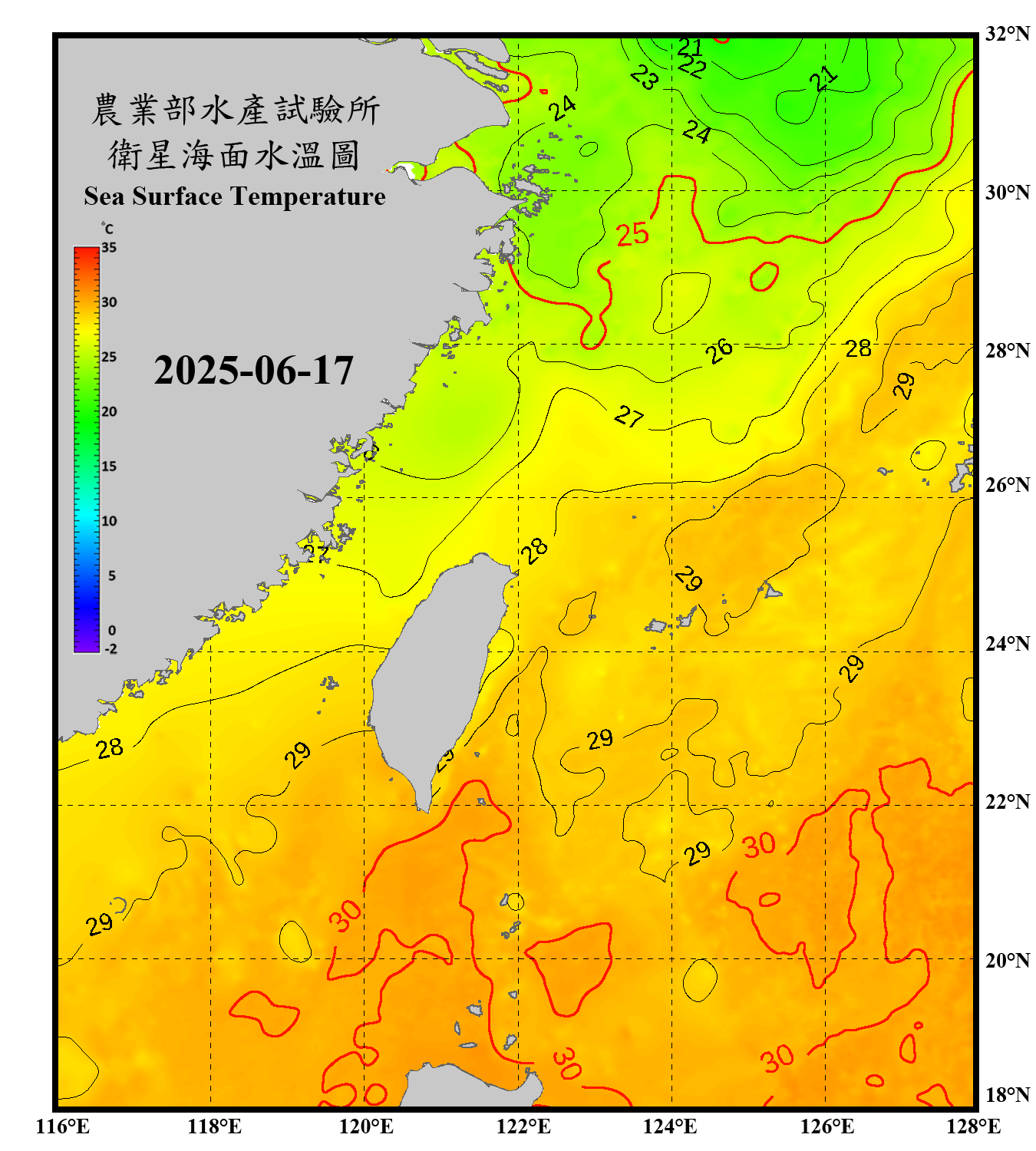 domain-taiwan_20250617090000-JPL-L4_GHRSST-SSTfnd-MUR-GLOB-v02.0-fv04.1.nc_contour