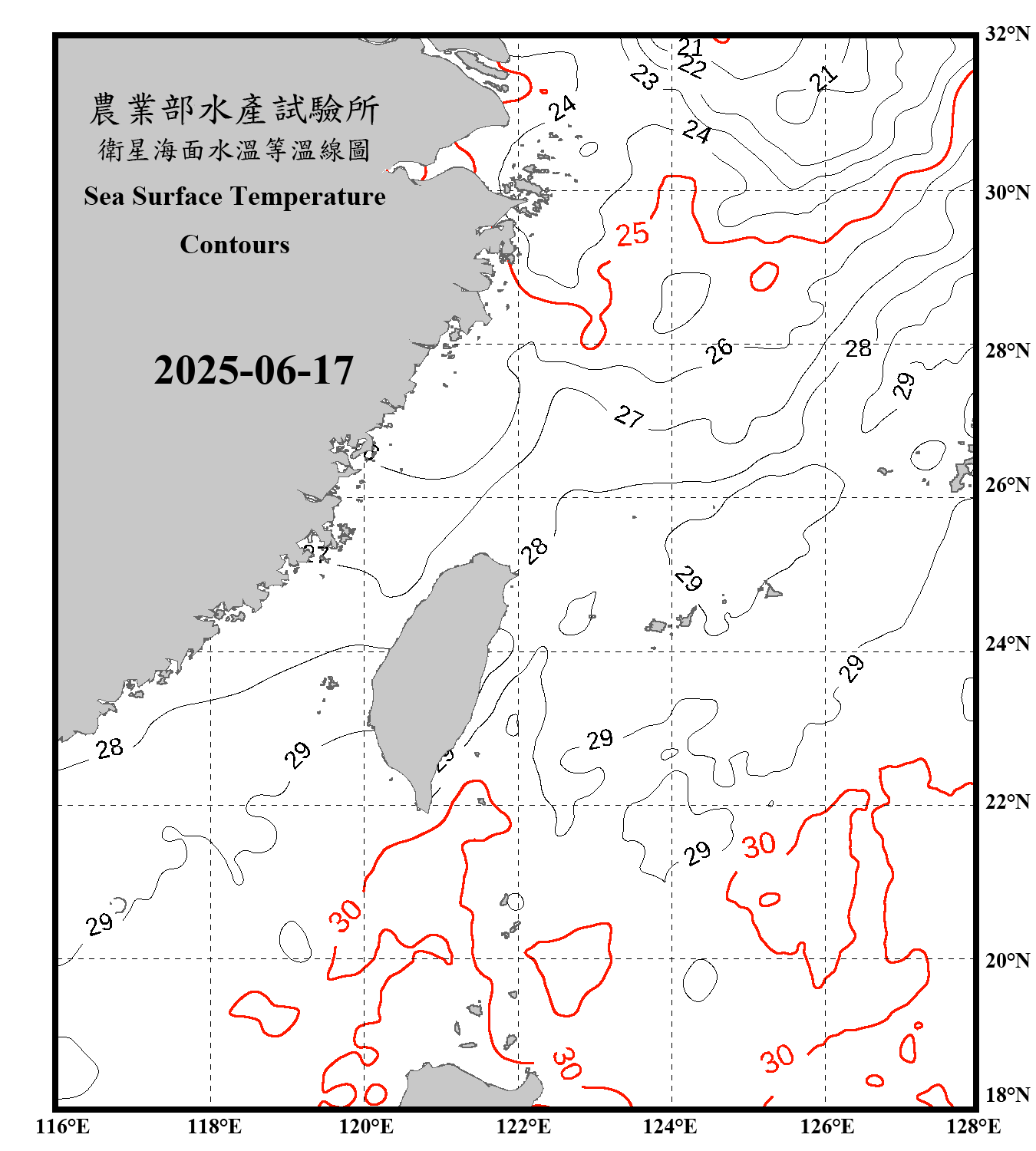 domain-taiwan_20250617090000-JPL-L4_GHRSST-SSTfnd-MUR-GLOB-v02.0-fv04.1.nc_contour_only