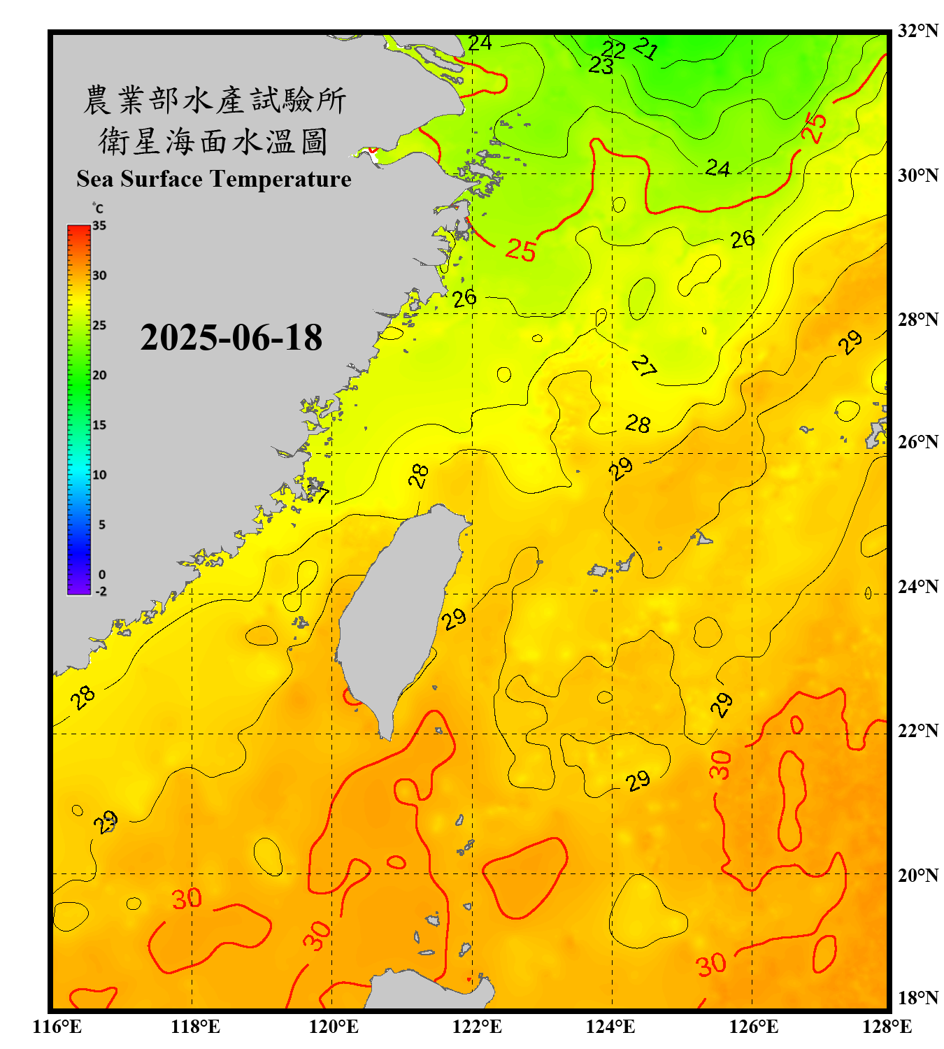 domain-taiwan_20250618090000-JPL-L4_GHRSST-SSTfnd-MUR-GLOB-v02.0-fv04.1.nc_contour