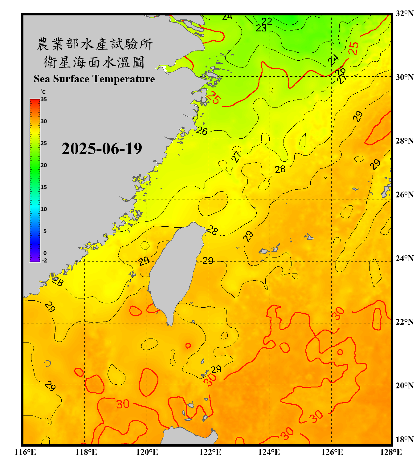 domain-taiwan_20250619090000-JPL-L4_GHRSST-SSTfnd-MUR-GLOB-v02.0-fv04.1.nc_contour
