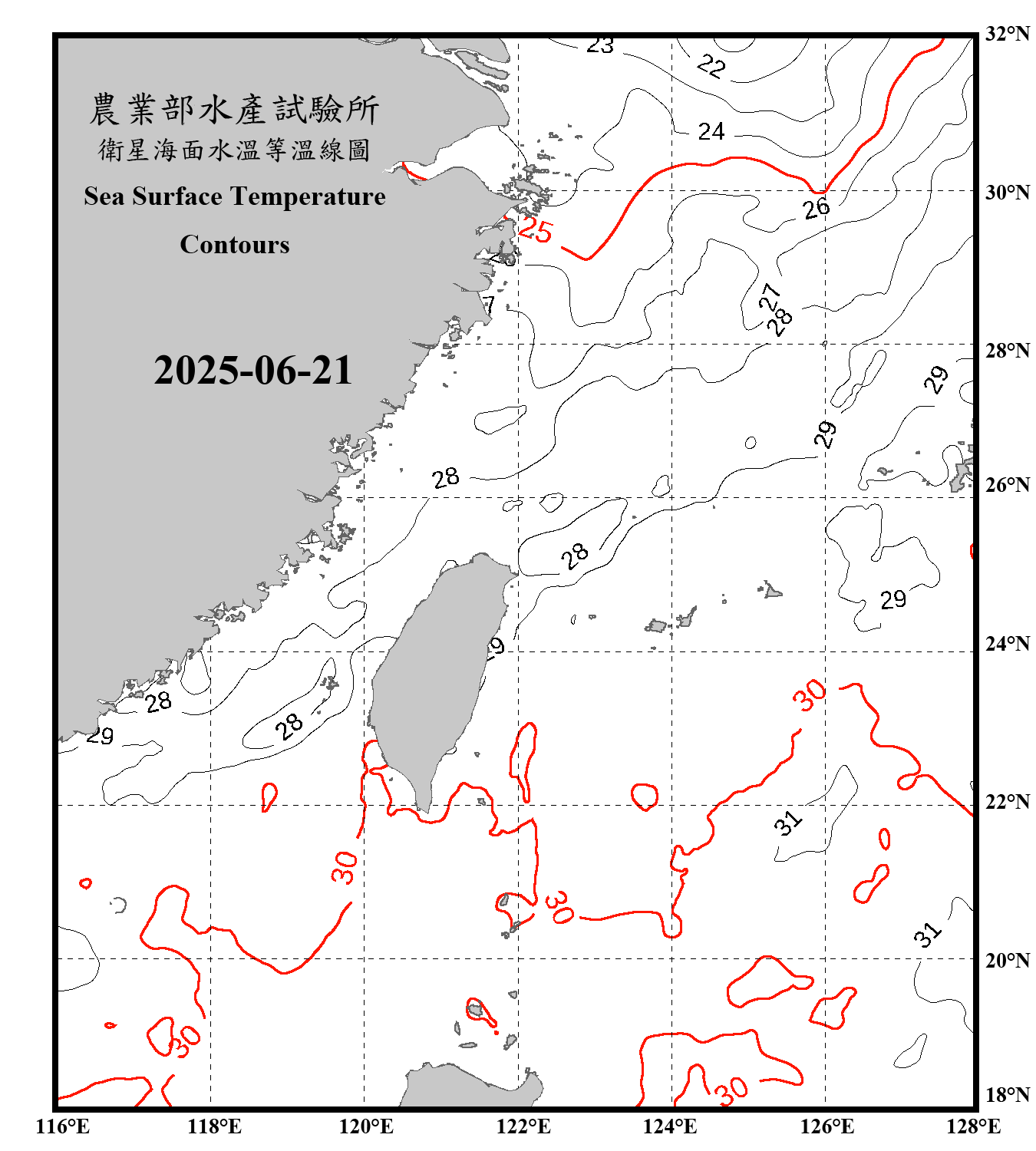 domain-taiwan_20250621090000-JPL-L4_GHRSST-SSTfnd-MUR-GLOB-v02.0-fv04.1.nc_contour_only
