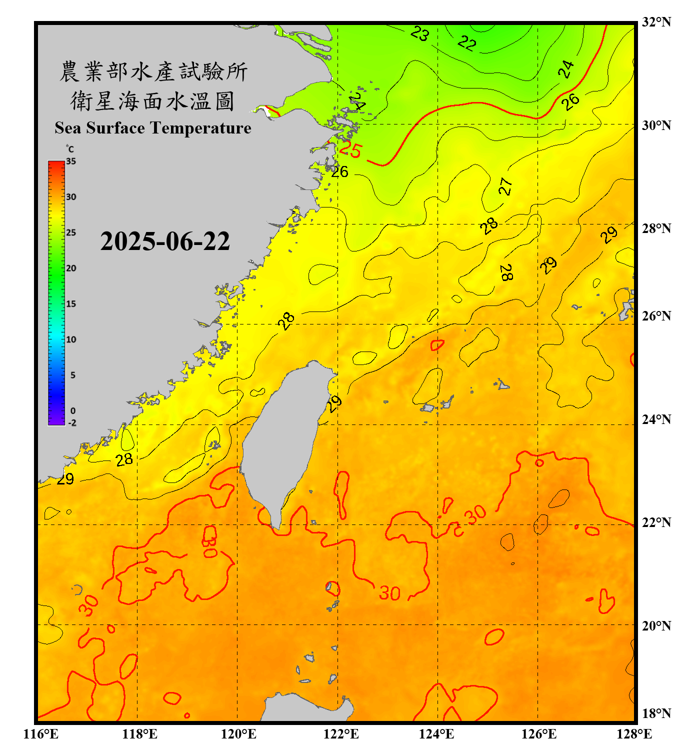 domain-taiwan_20250622090000-JPL-L4_GHRSST-SSTfnd-MUR-GLOB-v02.0-fv04.1.nc_contour