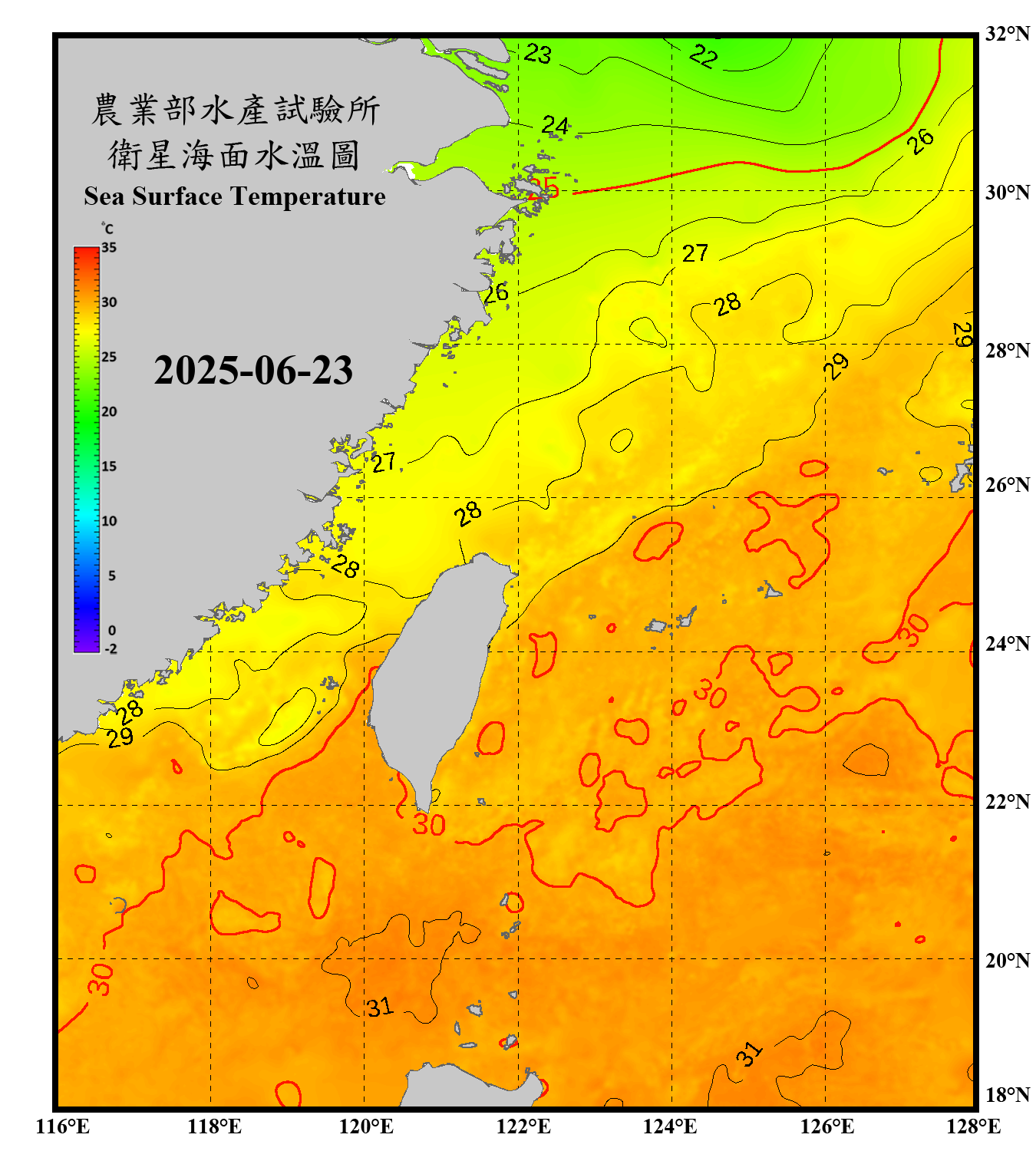 domain-taiwan_20250623090000-JPL-L4_GHRSST-SSTfnd-MUR-GLOB-v02.0-fv04.1.nc_contour