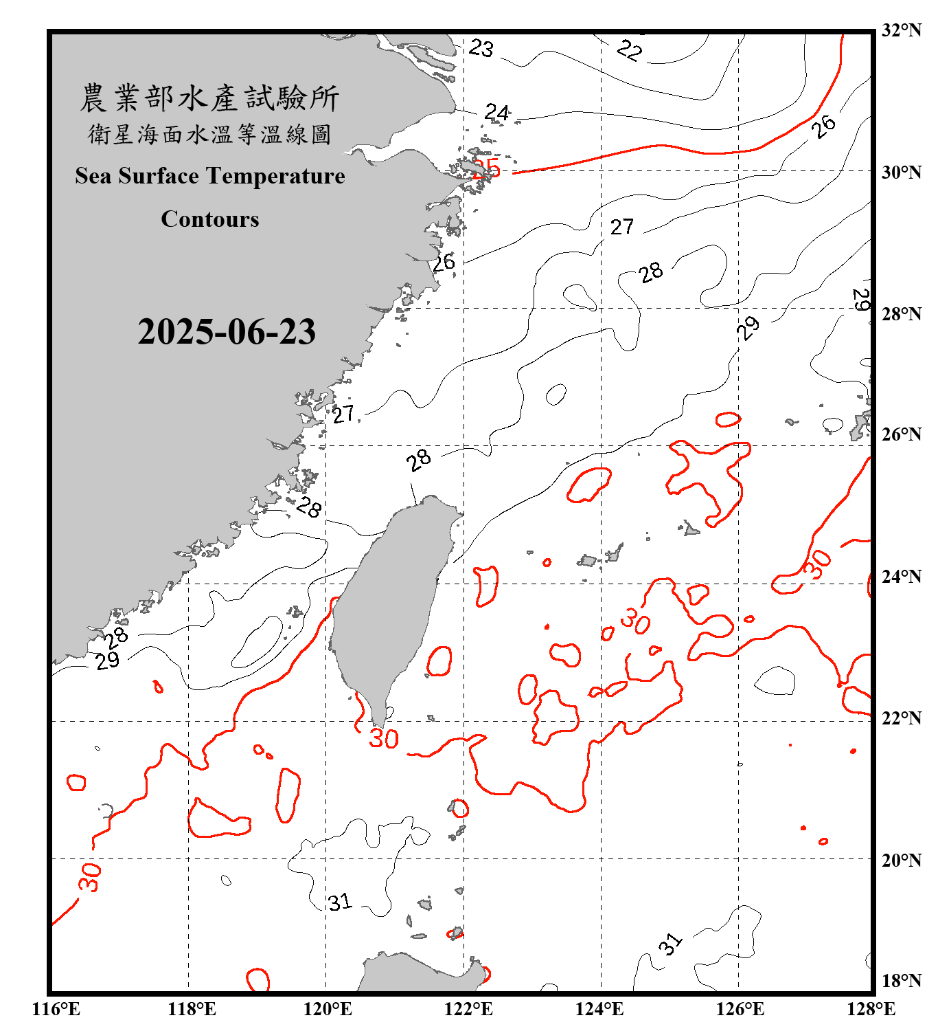 domain-taiwan_20250623090000-JPL-L4_GHRSST-SSTfnd-MUR-GLOB-v02.0-fv04.1.nc_contour_only