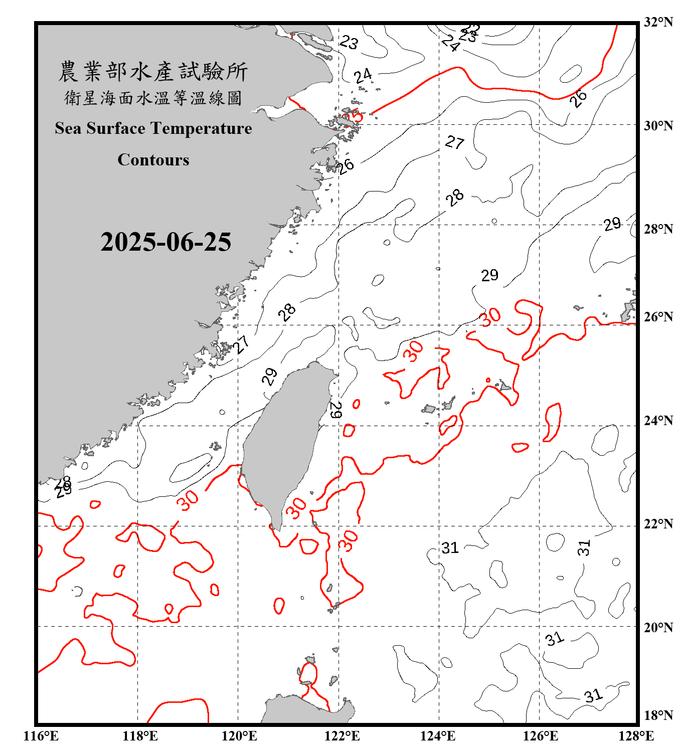 domain-taiwan_20250625090000-JPL-L4_GHRSST-SSTfnd-MUR-GLOB-v02.0-fv04.1.nc_contour_only