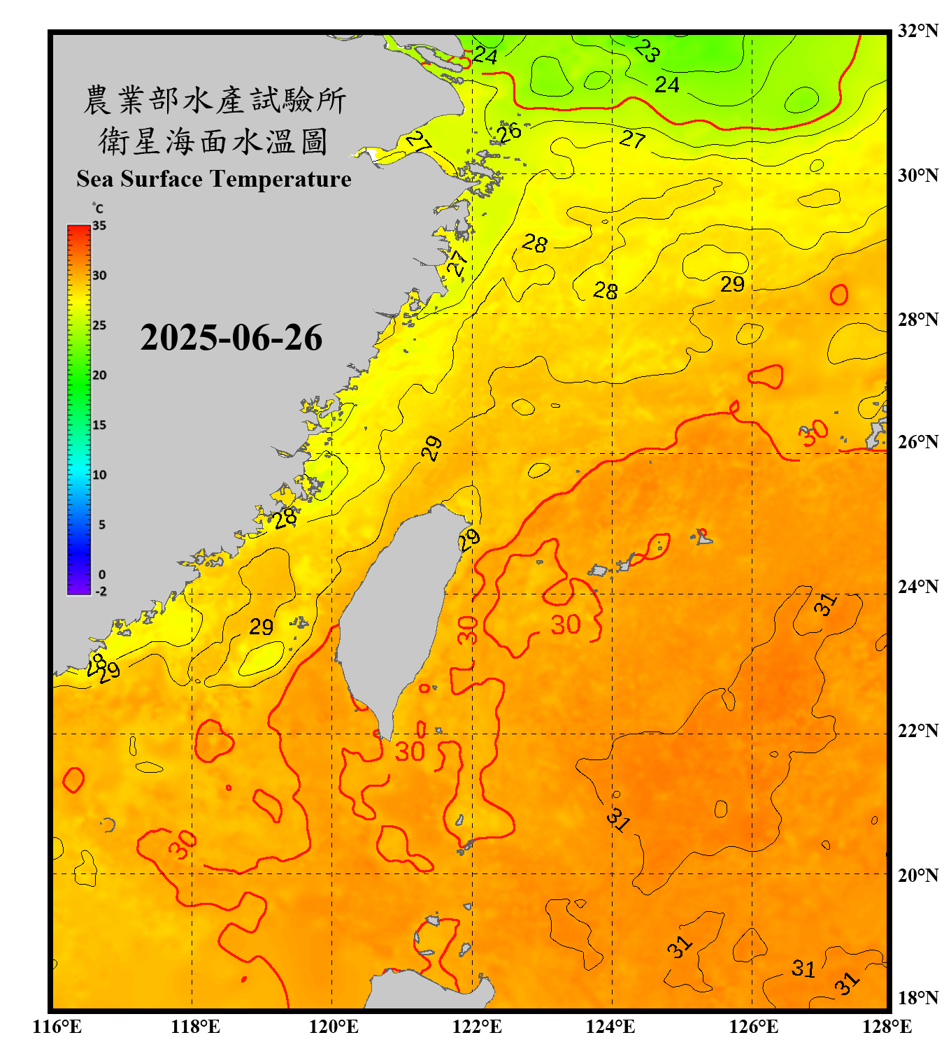 domain-taiwan_20250626090000-JPL-L4_GHRSST-SSTfnd-MUR-GLOB-v02.0-fv04.1.nc_contour