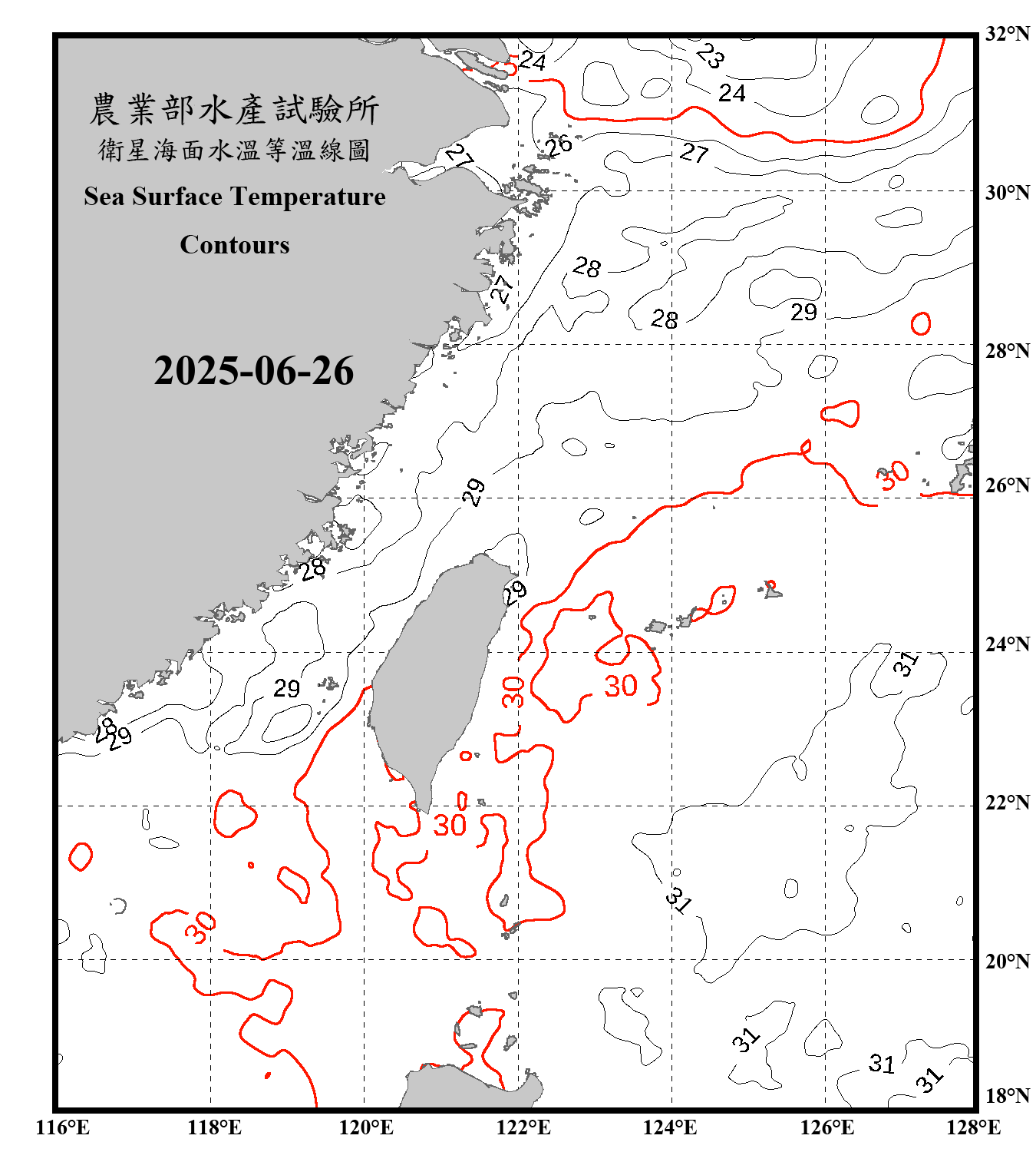 domain-taiwan_20250626090000-JPL-L4_GHRSST-SSTfnd-MUR-GLOB-v02.0-fv04.1.nc_contour_only