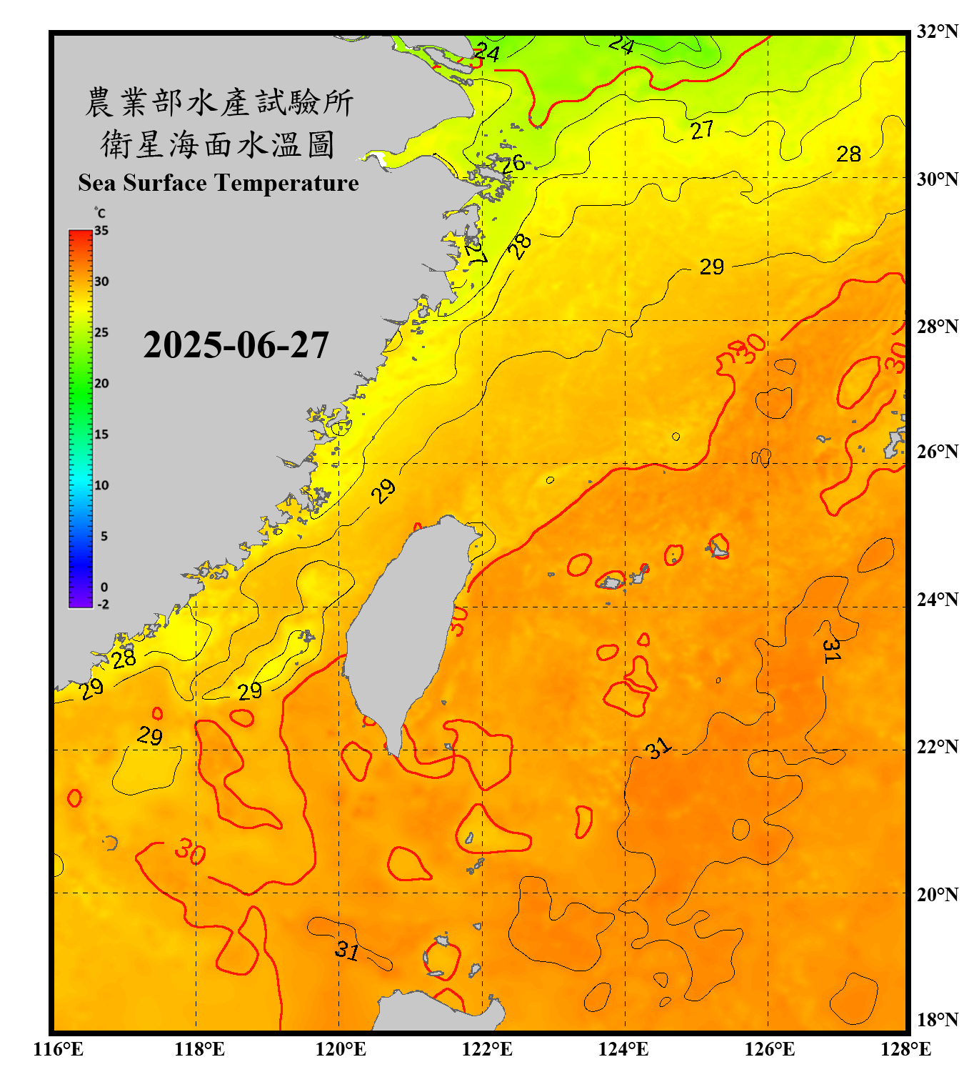 domain-taiwan_20250627090000-JPL-L4_GHRSST-SSTfnd-MUR-GLOB-v02.0-fv04.1.nc_contour