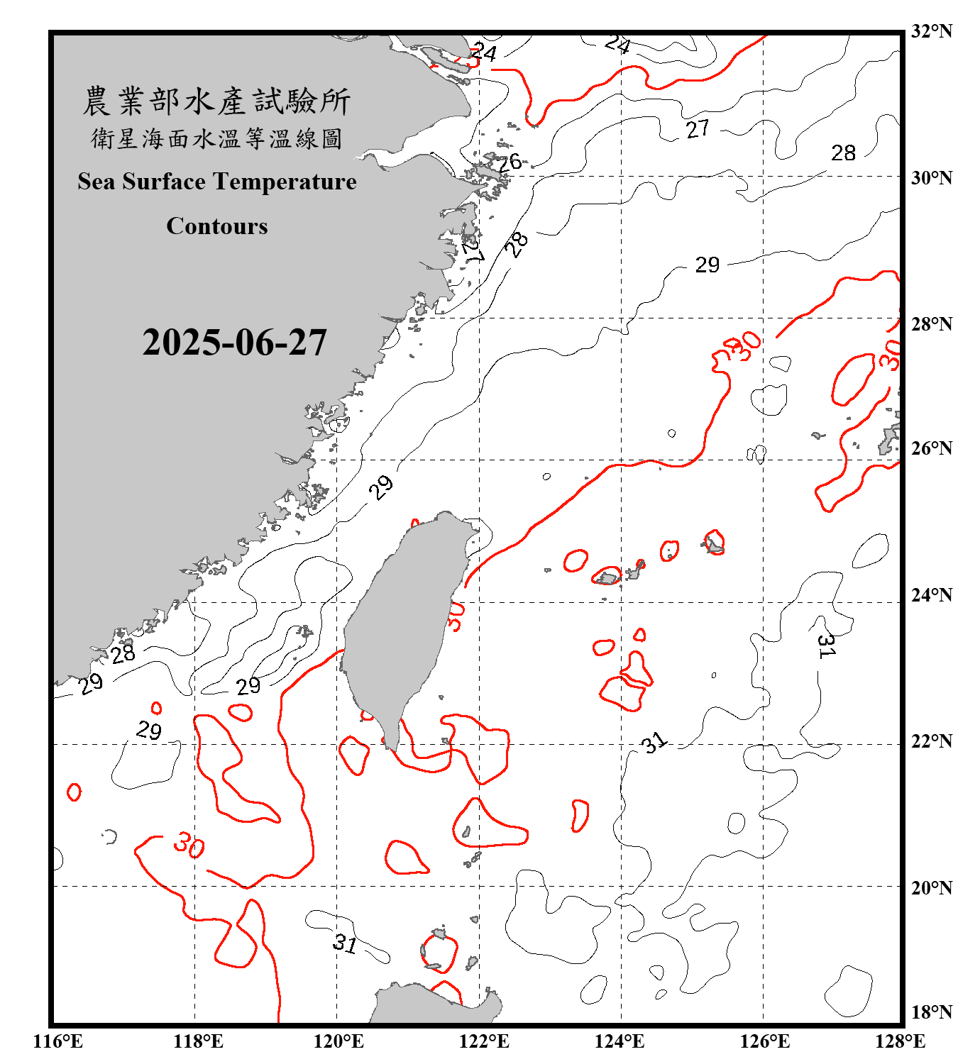domain-taiwan_20250627090000-JPL-L4_GHRSST-SSTfnd-MUR-GLOB-v02.0-fv04.1.nc_contour_only