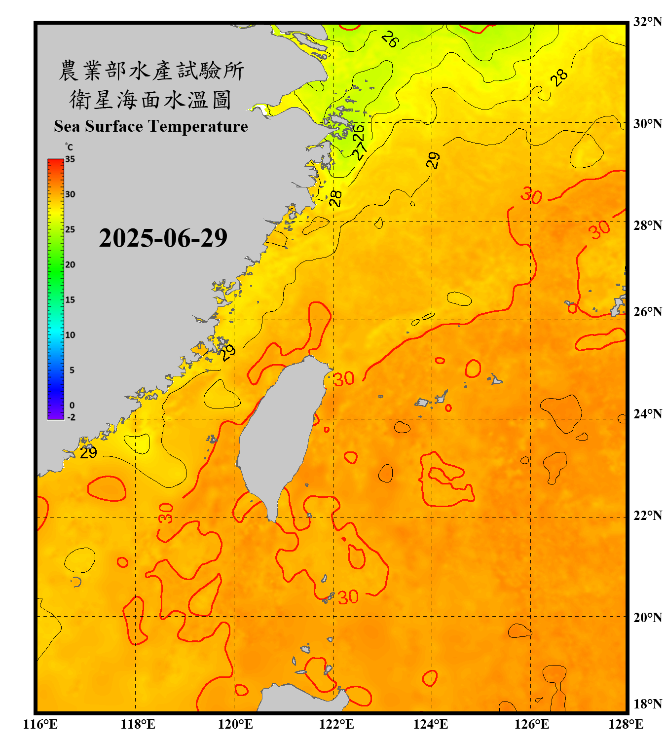 domain-taiwan_20250629090000-JPL-L4_GHRSST-SSTfnd-MUR-GLOB-v02.0-fv04.1.nc_contour