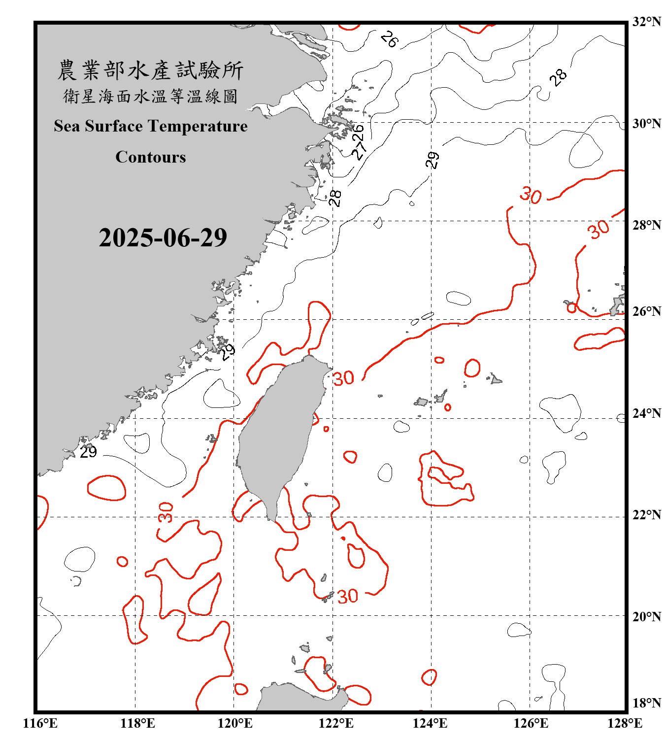 domain-taiwan_20250629090000-JPL-L4_GHRSST-SSTfnd-MUR-GLOB-v02.0-fv04.1.nc_contour_only