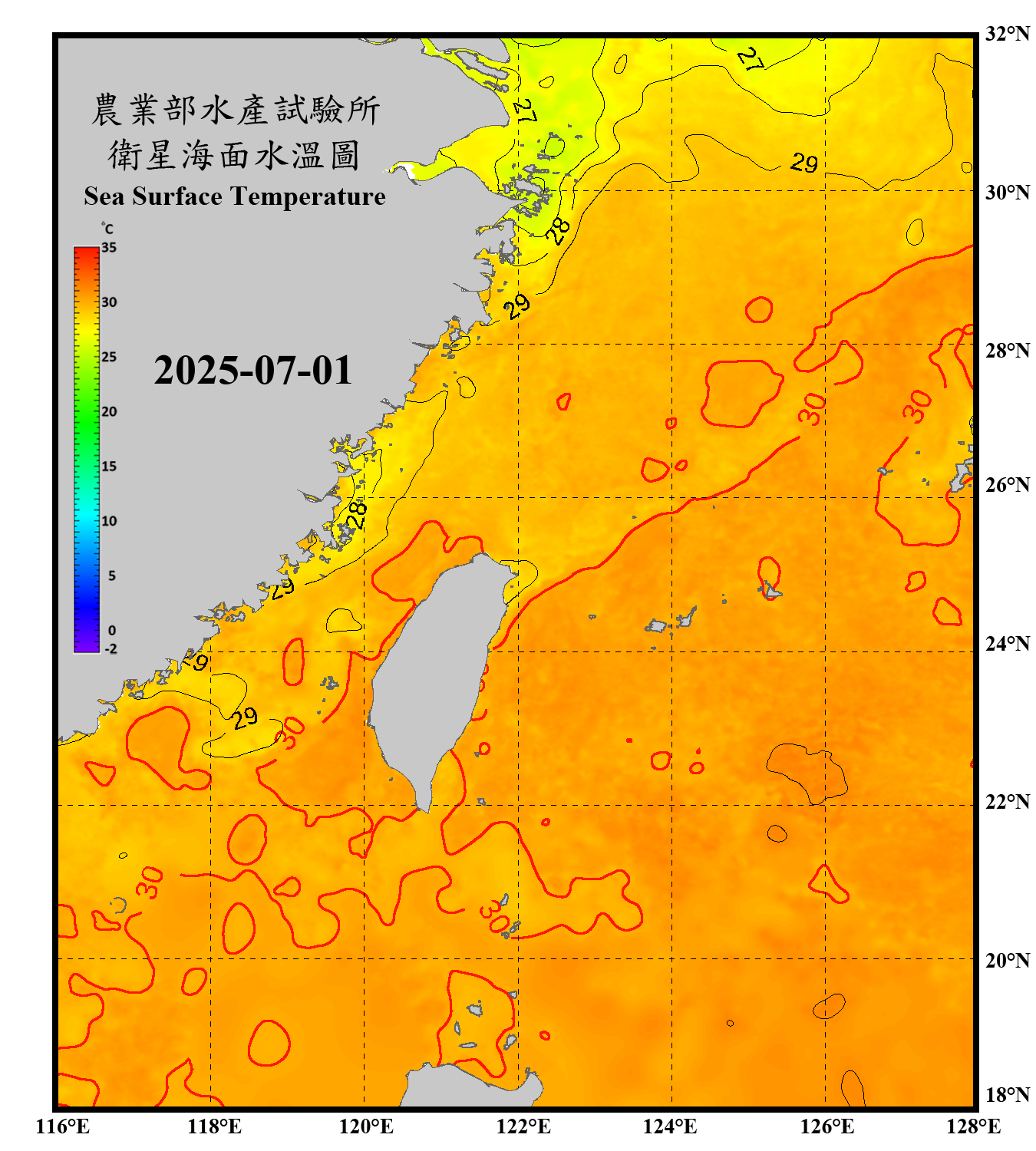 domain-taiwan_20250701090000-JPL-L4_GHRSST-SSTfnd-MUR-GLOB-v02.0-fv04.1.nc_contour