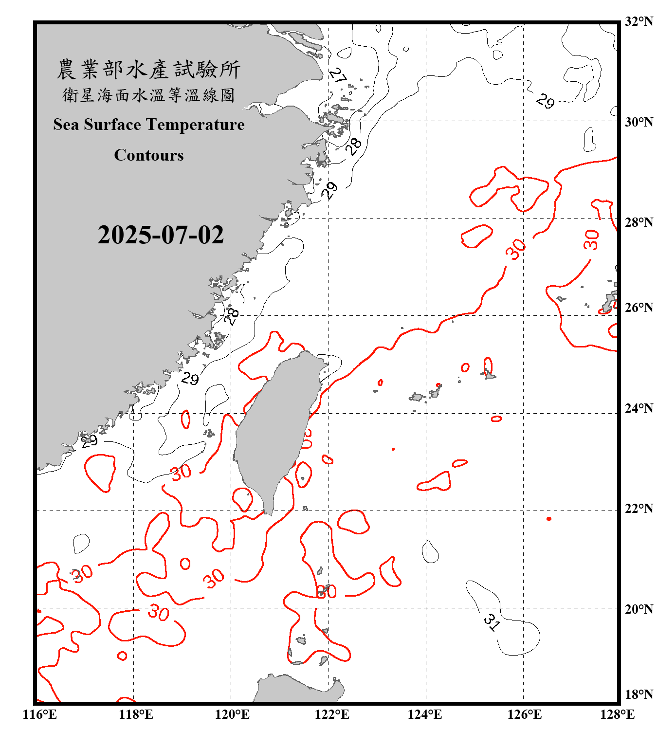 domain-taiwan_20250702090000-JPL-L4_GHRSST-SSTfnd-MUR-GLOB-v02.0-fv04.1.nc_contour_only