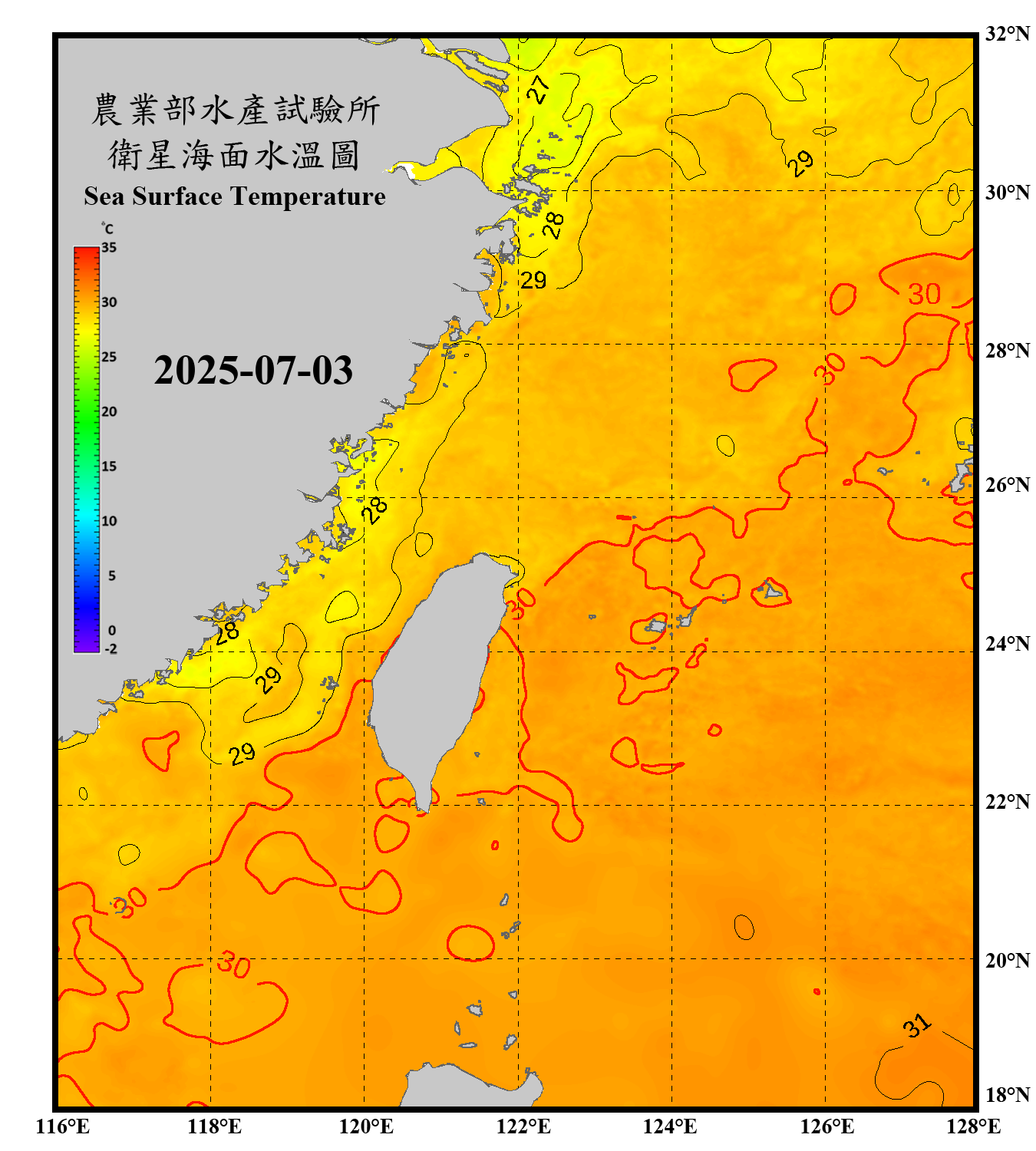 domain-taiwan_20250703090000-JPL-L4_GHRSST-SSTfnd-MUR-GLOB-v02.0-fv04.1.nc_contour