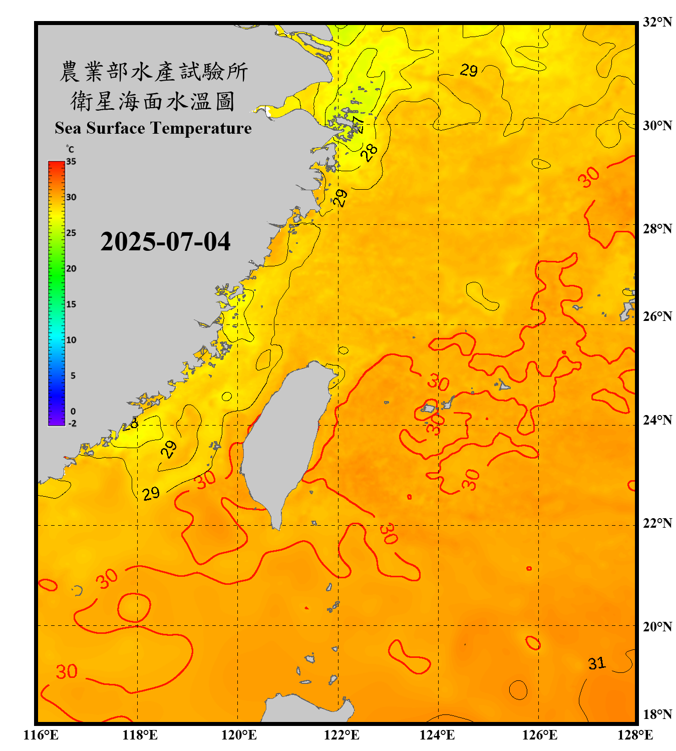 domain-taiwan_20250704090000-JPL-L4_GHRSST-SSTfnd-MUR-GLOB-v02.0-fv04.1.nc_contour