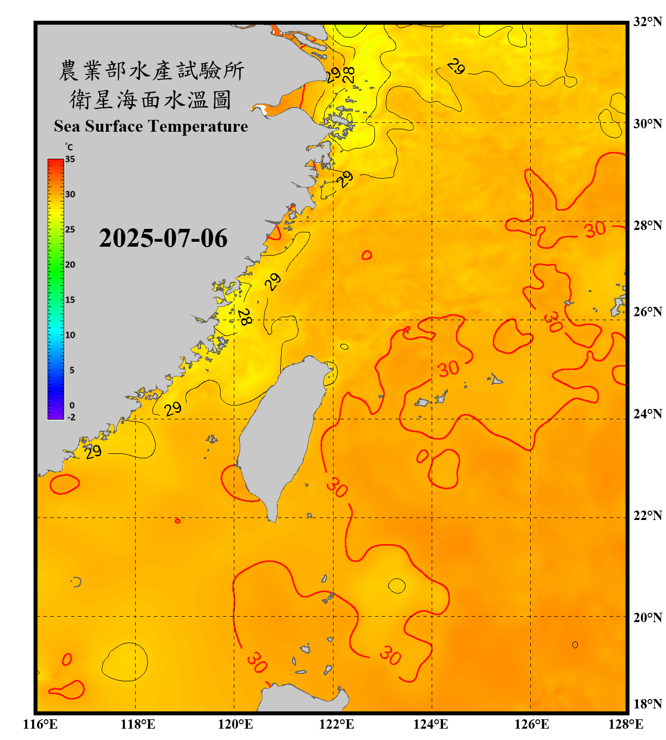 domain-taiwan_20250706090000-JPL-L4_GHRSST-SSTfnd-MUR-GLOB-v02.0-fv04.1.nc_contour