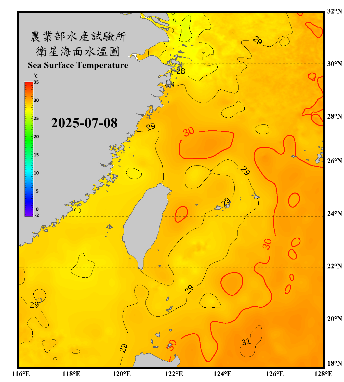 domain-taiwan_20250708090000-JPL-L4_GHRSST-SSTfnd-MUR-GLOB-v02.0-fv04.1.nc_contour