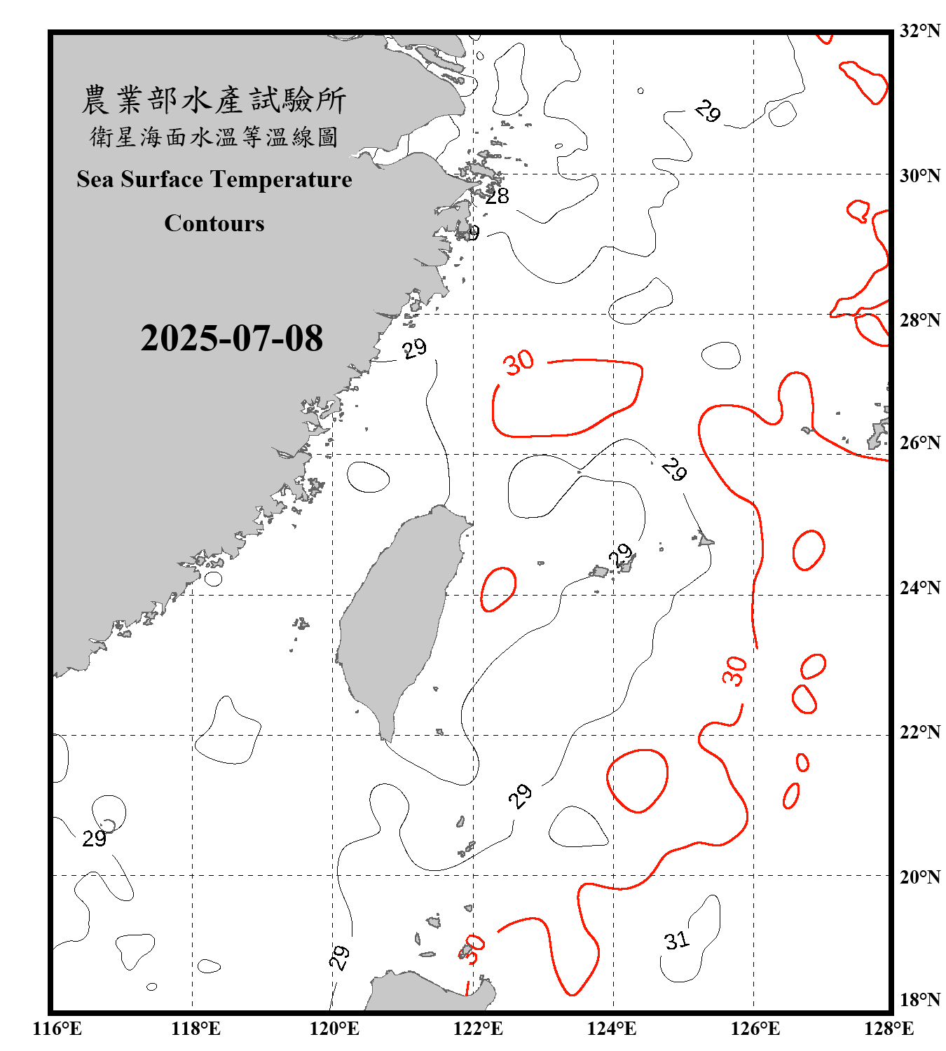 domain-taiwan_20250708090000-JPL-L4_GHRSST-SSTfnd-MUR-GLOB-v02.0-fv04.1.nc_contour_only