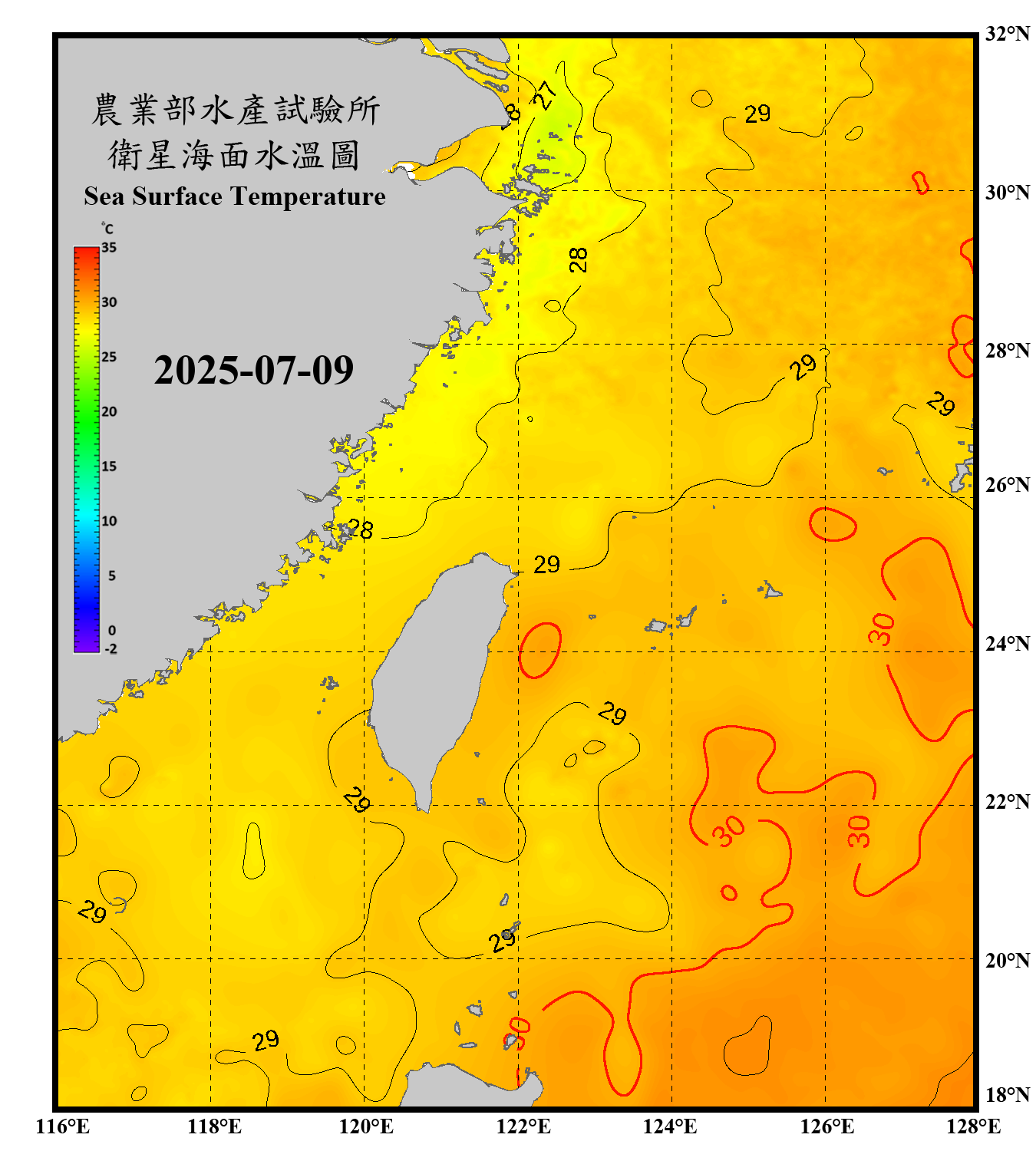 domain-taiwan_20250709090000-JPL-L4_GHRSST-SSTfnd-MUR-GLOB-v02.0-fv04.1.nc_contour