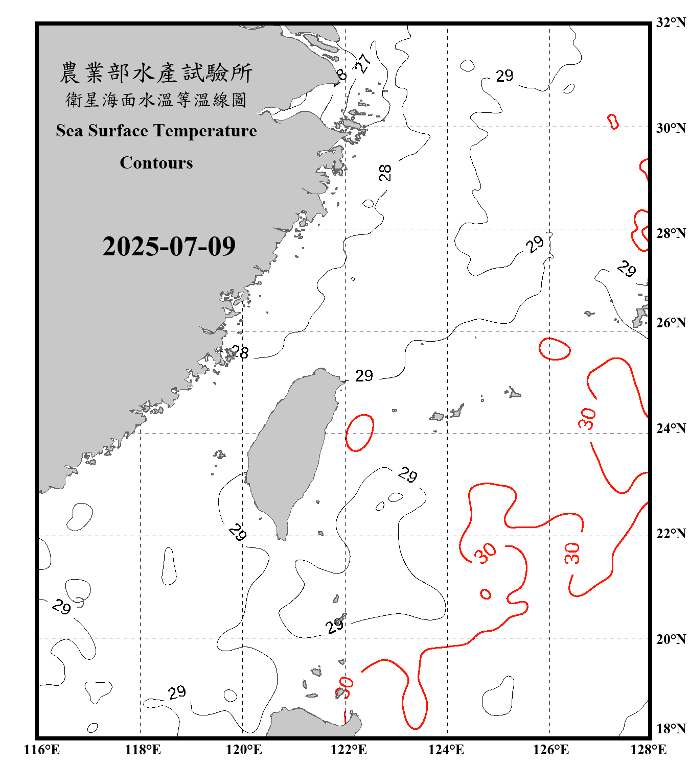 domain-taiwan_20250709090000-JPL-L4_GHRSST-SSTfnd-MUR-GLOB-v02.0-fv04.1.nc_contour_only