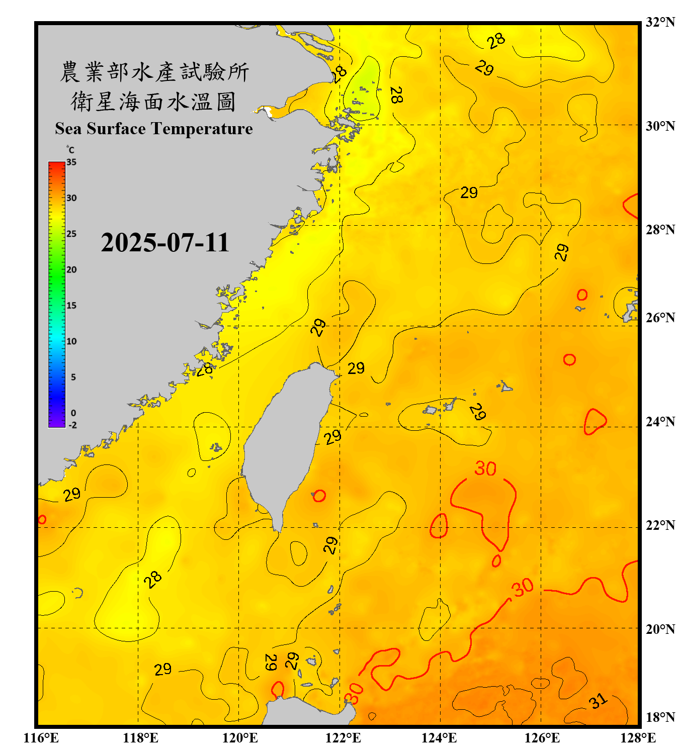 domain-taiwan_20250711090000-JPL-L4_GHRSST-SSTfnd-MUR-GLOB-v02.0-fv04.1.nc_contour