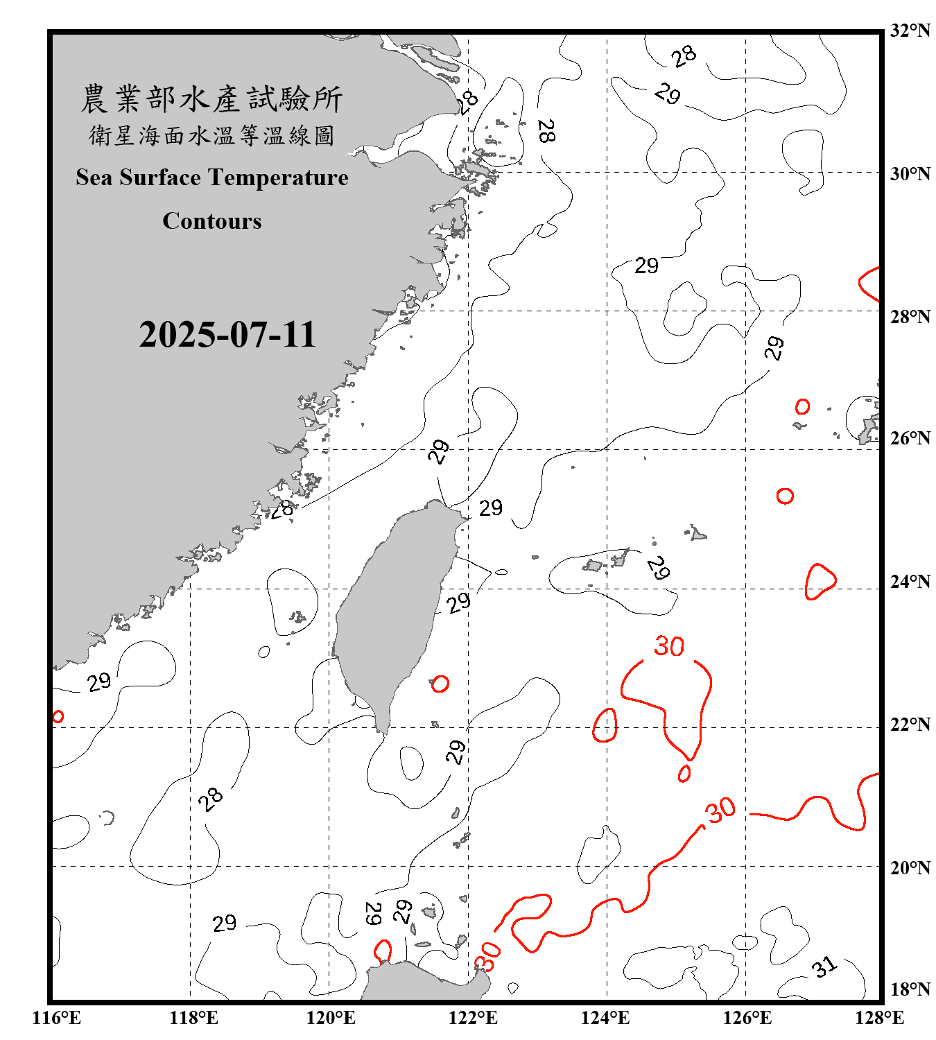 domain-taiwan_20250711090000-JPL-L4_GHRSST-SSTfnd-MUR-GLOB-v02.0-fv04.1.nc_contour_only