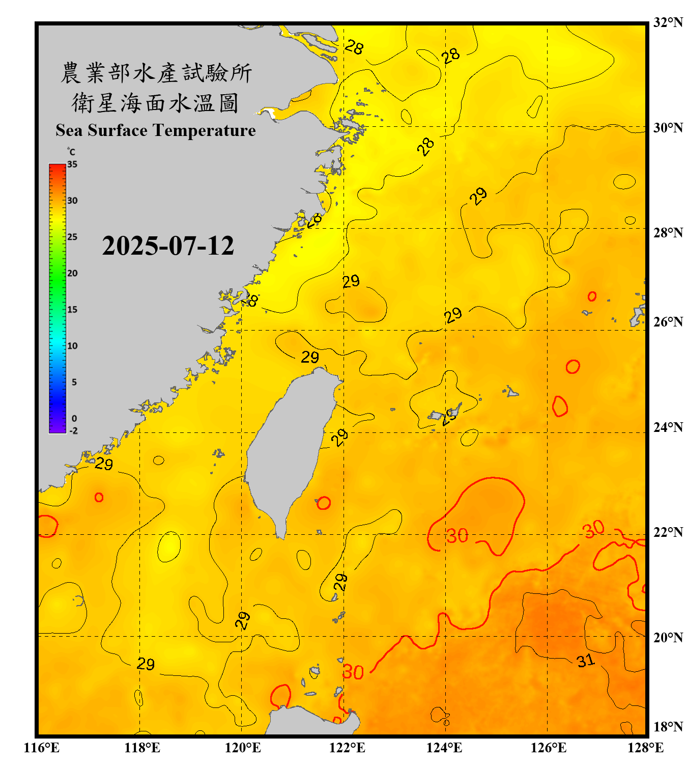 domain-taiwan_20250712090000-JPL-L4_GHRSST-SSTfnd-MUR-GLOB-v02.0-fv04.1.nc_contour