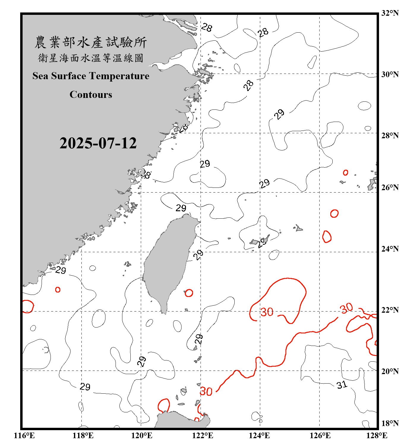 domain-taiwan_20250712090000-JPL-L4_GHRSST-SSTfnd-MUR-GLOB-v02.0-fv04.1.nc_contour_only