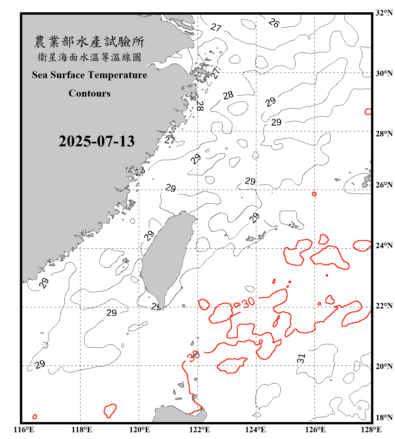 domain-taiwan_20250713090000-JPL-L4_GHRSST-SSTfnd-MUR-GLOB-v02.0-fv04.1.nc_contour_only