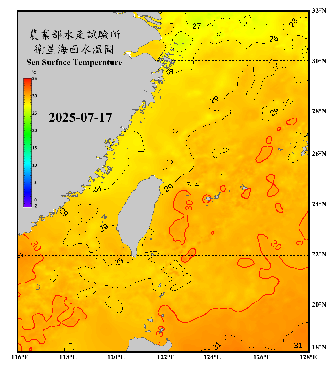 domain-taiwan_20250717090000-JPL-L4_GHRSST-SSTfnd-MUR-GLOB-v02.0-fv04.1.nc_contour