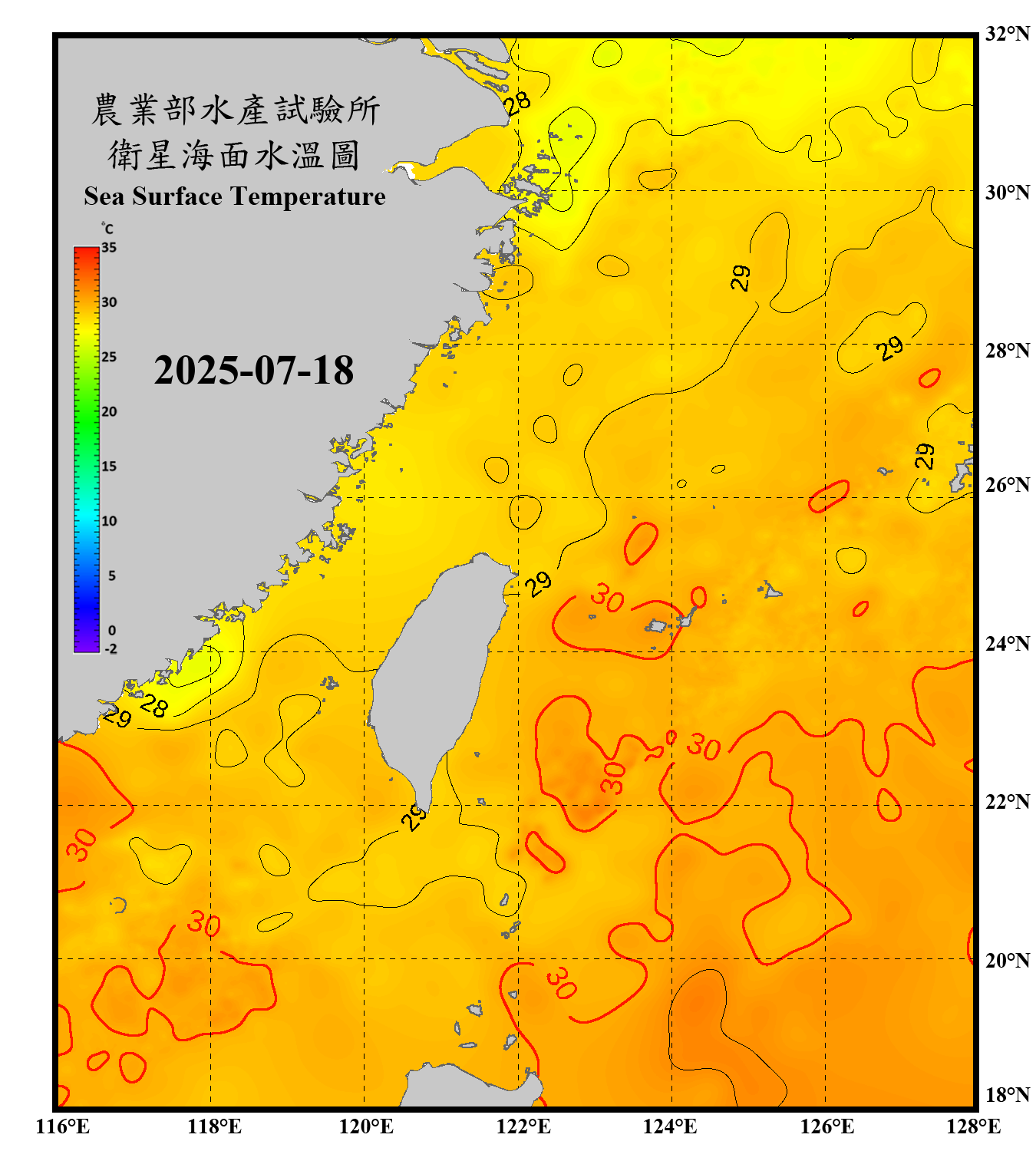 domain-taiwan_20250718090000-JPL-L4_GHRSST-SSTfnd-MUR-GLOB-v02.0-fv04.1.nc_contour
