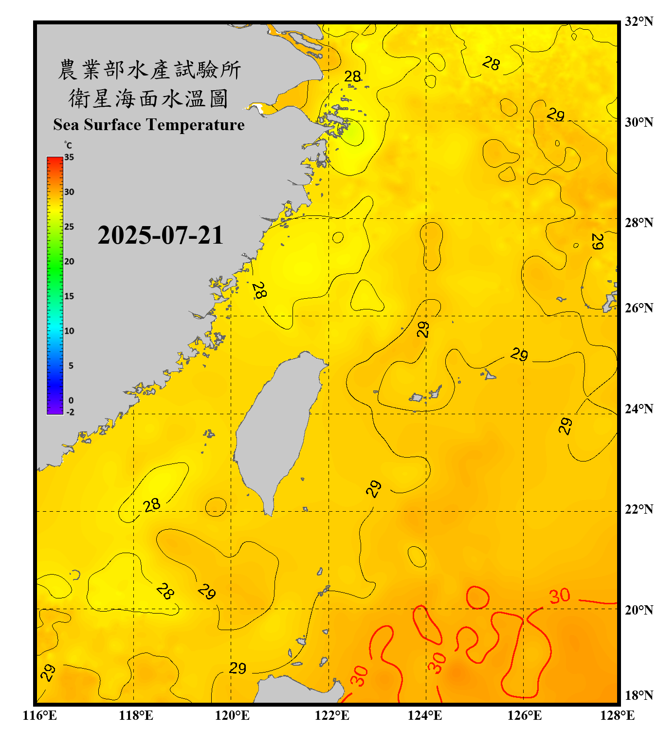 domain-taiwan_20250721090000-JPL-L4_GHRSST-SSTfnd-MUR-GLOB-v02.0-fv04.1.nc_contour