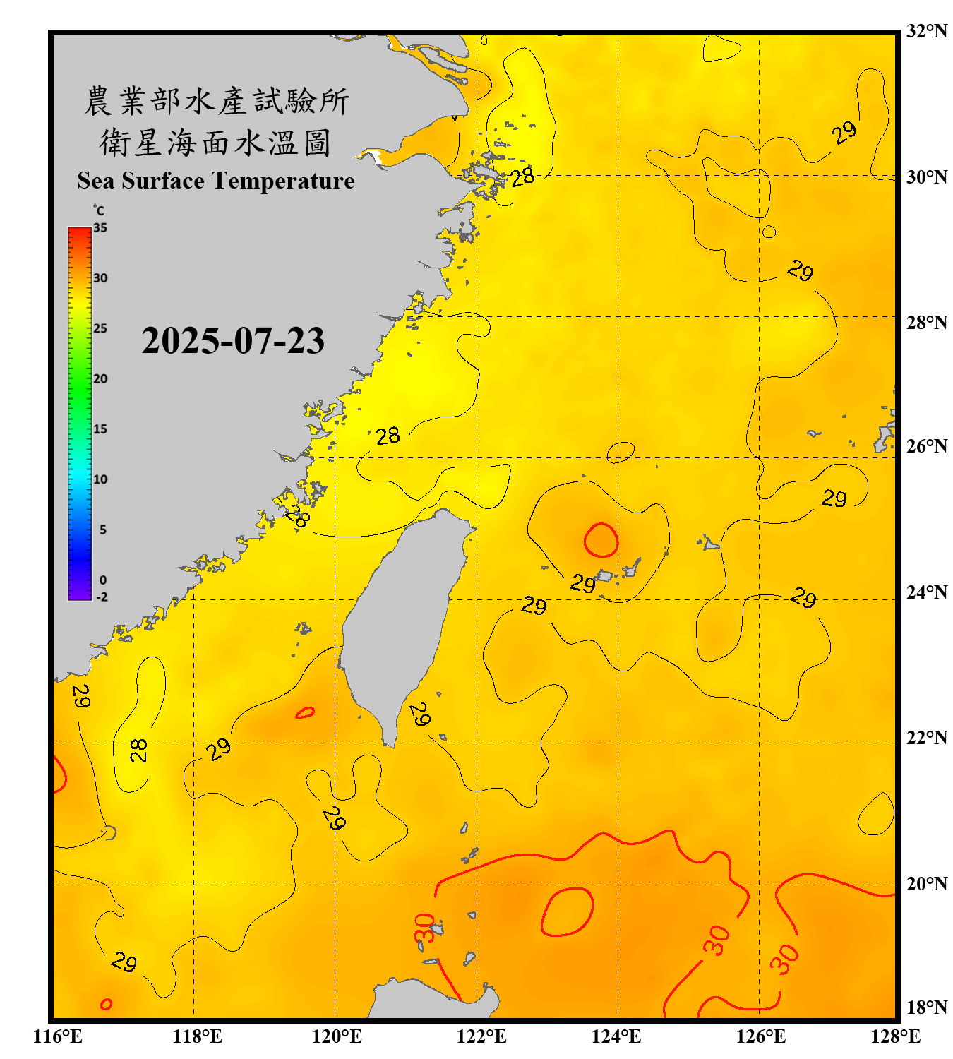 domain-taiwan_20250723090000-JPL-L4_GHRSST-SSTfnd-MUR-GLOB-v02.0-fv04.1.nc_contour