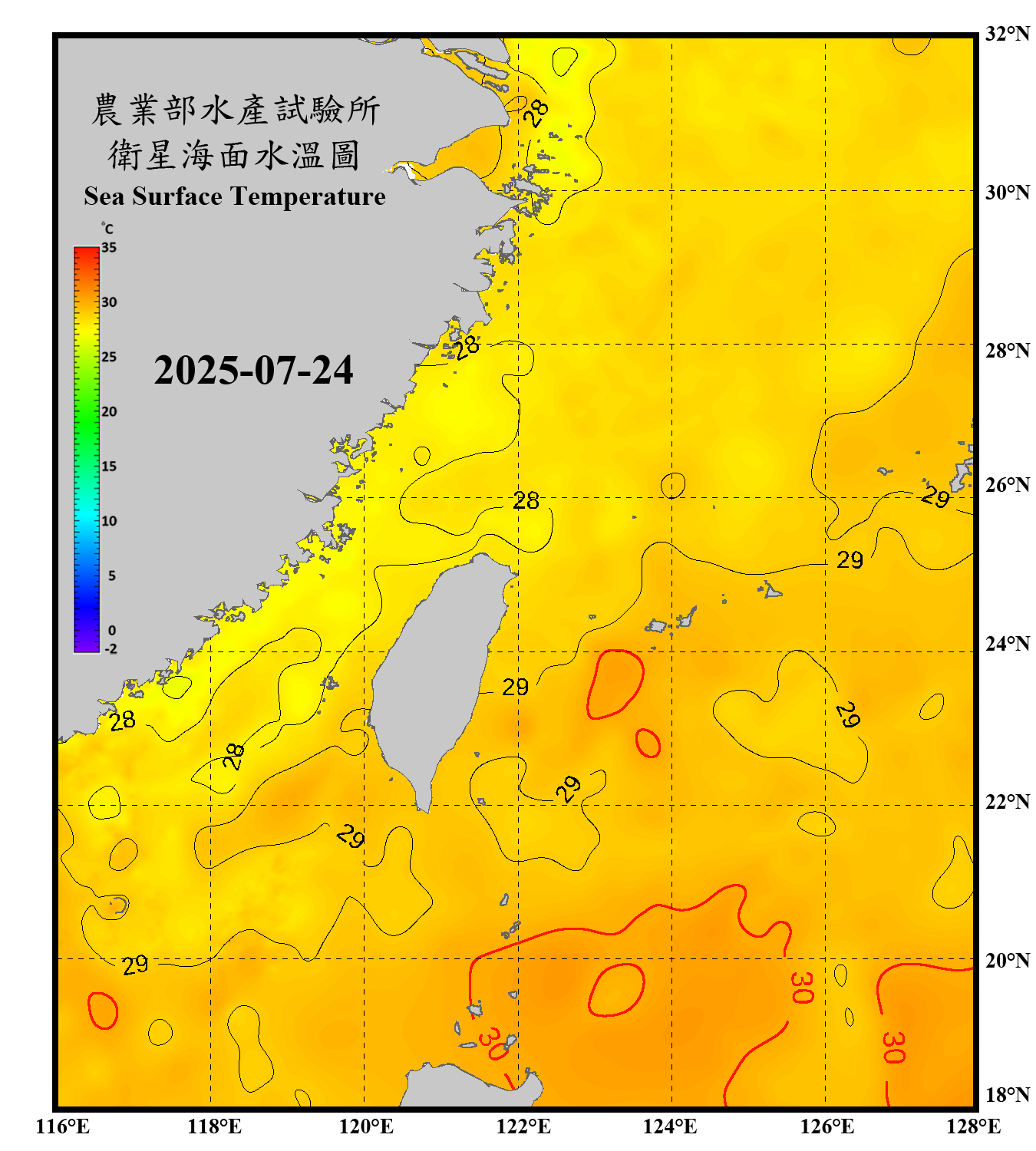 domain-taiwan_20250724090000-JPL-L4_GHRSST-SSTfnd-MUR-GLOB-v02.0-fv04.1.nc_contour